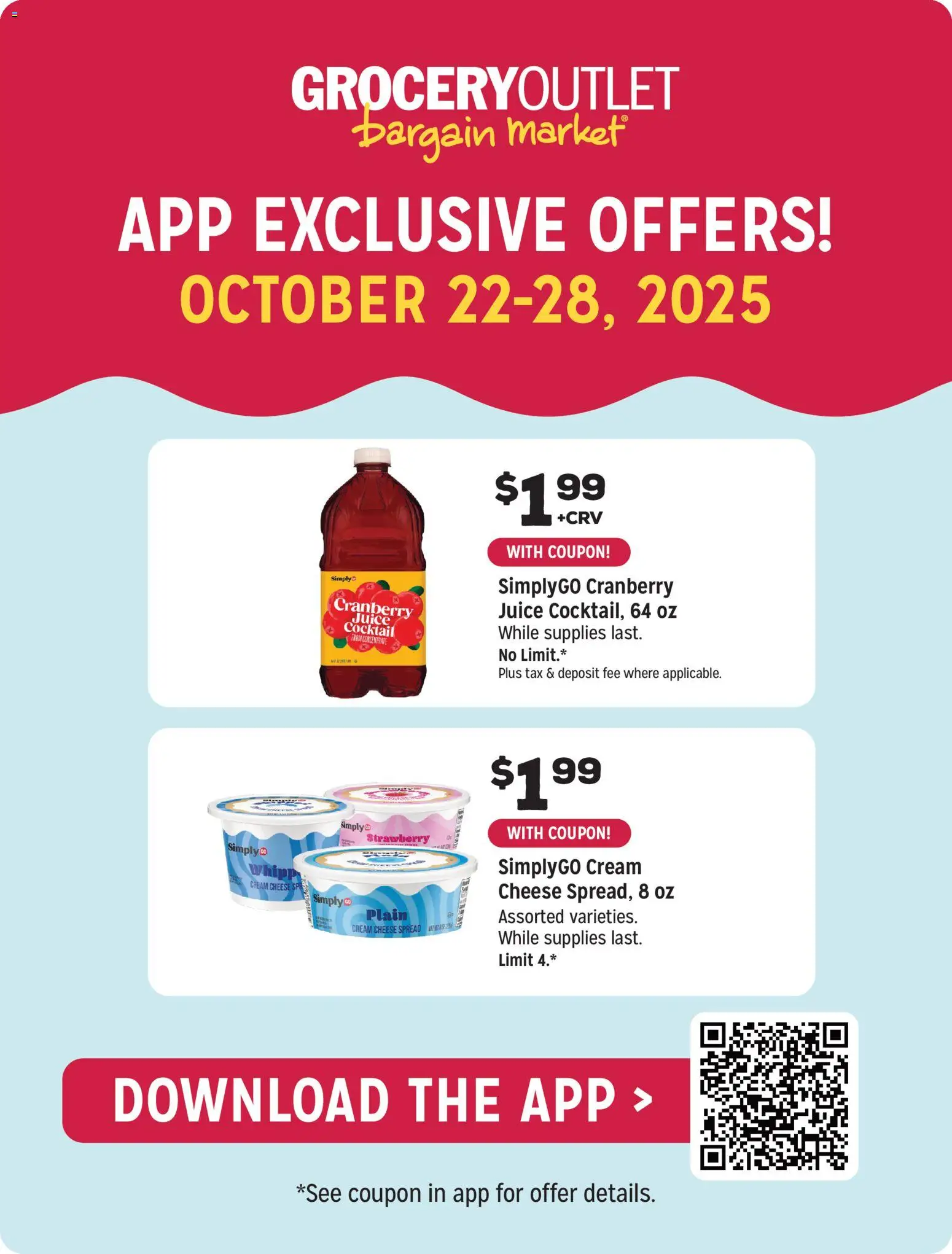 Grocery Outlet Weekly Ad - CA - valid from 22.10.2025 | Page: 8 | Products: Cheese, Juice, Cream