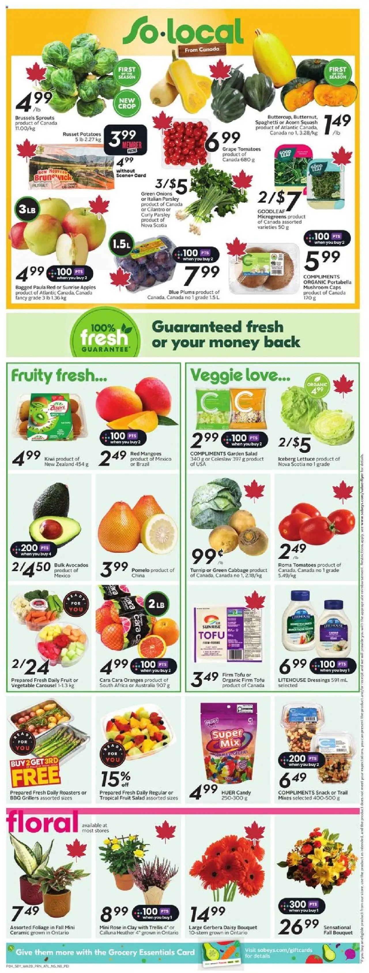 Sobeys flyer valid from 11.09.2025 | Page: 7 | Products: Kiwi, Salad, Apples, Oranges