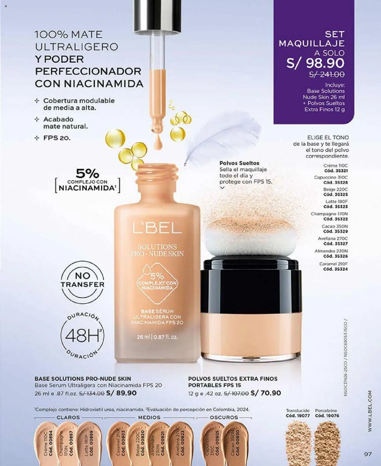 Catálogo L'Bel válido desde 17.01.2026 | Página: 97 | Productos: Té, Maquillaje, Polvo