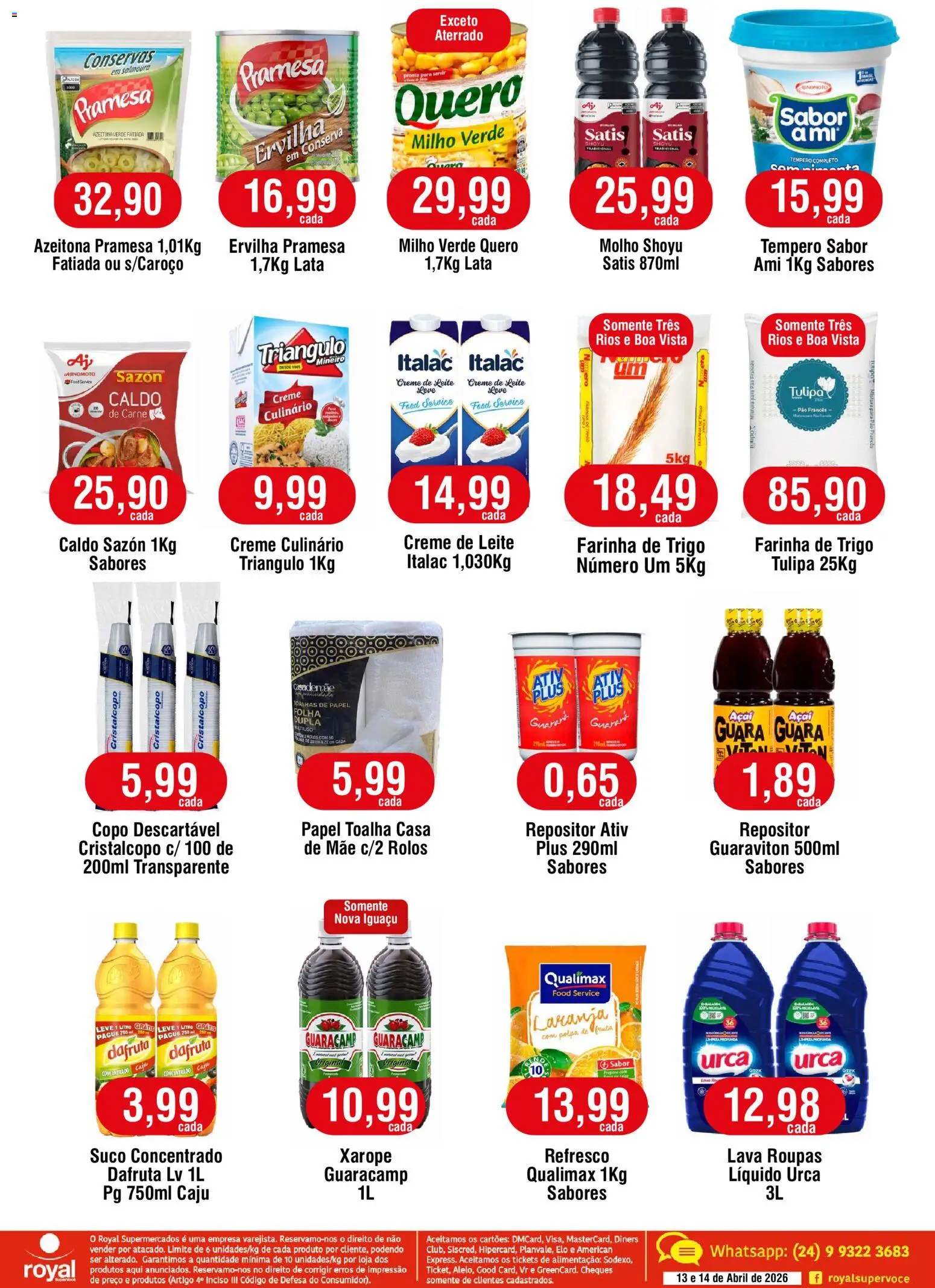 Royal Supermercados Folheto - válido de 13.04.2026 | Página: 2 | Produtos: Refresco, Molho shoyu, Suco, Roupas