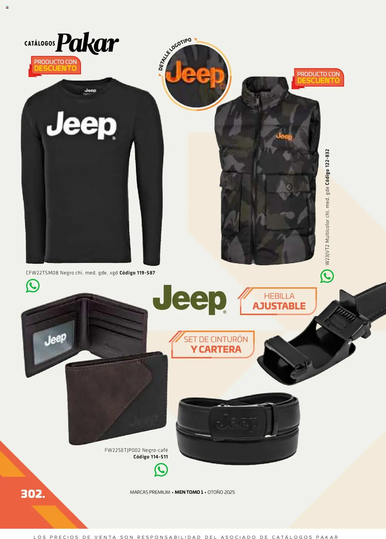 Nuevas ofertas de SC Pakar válidas en toda la República Mexicana desde el 29.08.2025. ¡Encuentra las mejores ofertas en SC Pakar - Catálogo Otoño Men Tomo 1! | Página: 302 | Productos: Cinturón, Hebilla