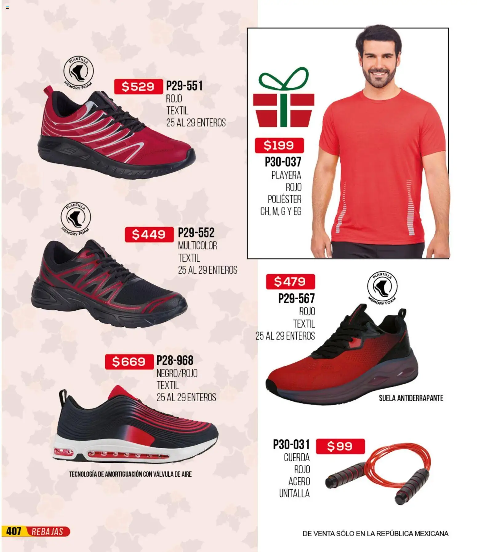 Nuevas ofertas de Cklass válidas en toda la República Mexicana desde el 30.11.2025. ¡Encuentra las mejores ofertas en Cklass catálogo Rebajas Navideñas Calzado! | Página: 408 | Productos: Cuerda, Válvula, Playera