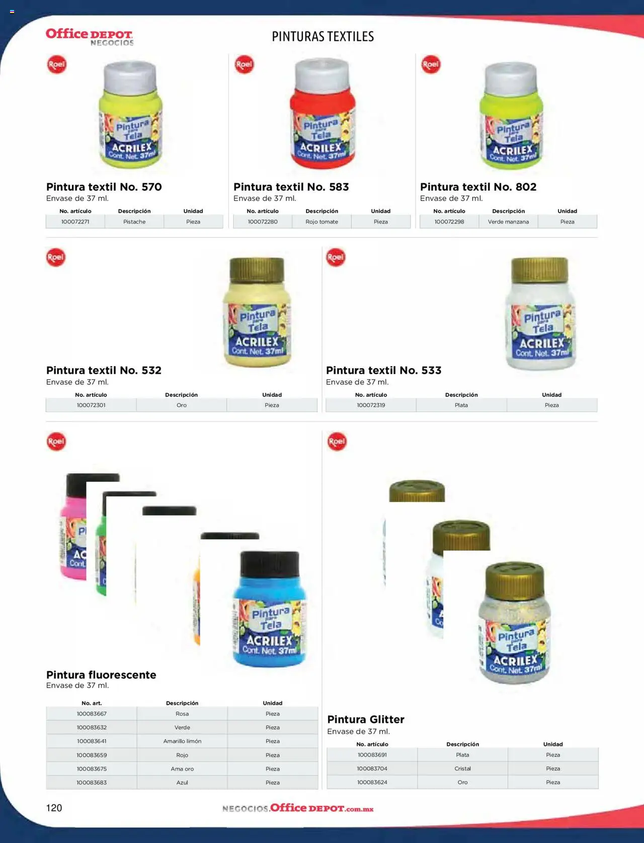 Nuevas ofertas de Office Depot válidas en toda la República Mexicana desde el 09.01.2025. ¡Encuentra las mejores ofertas en Office Depot catálogo 2025! | Página: 122 | Productos: Manzana, Limón, Glitter, Pintura