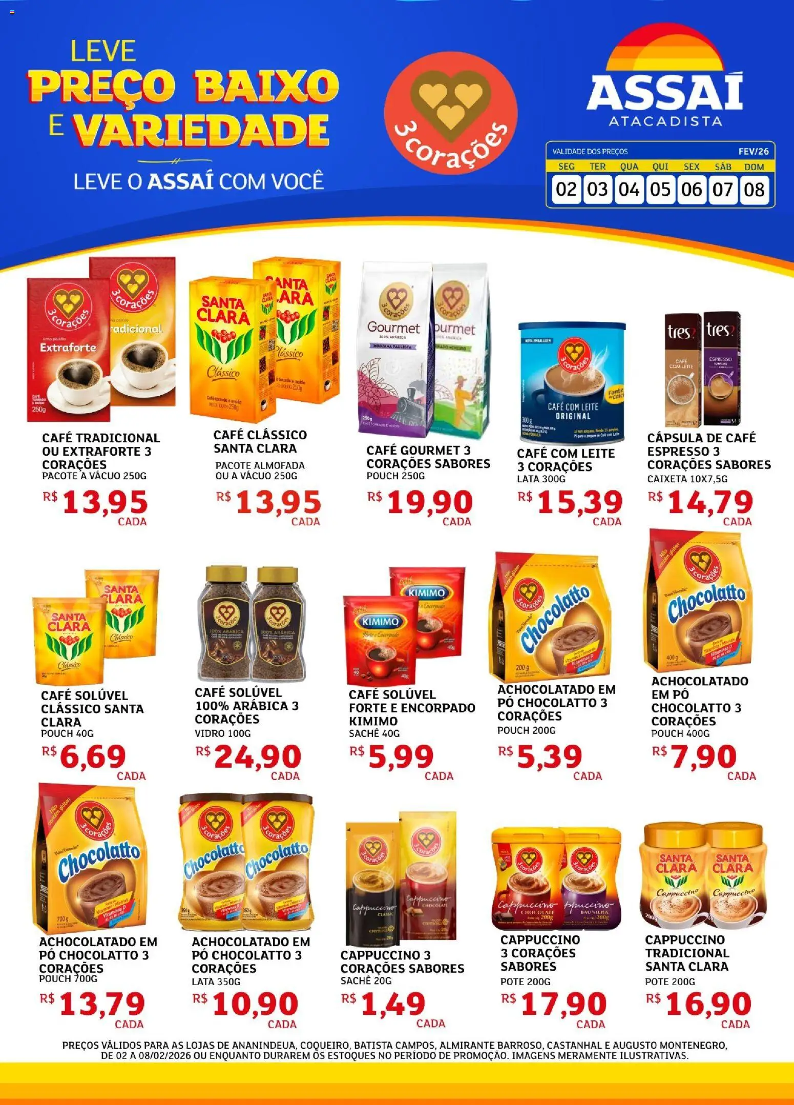 Assaí Atacadista Folheto - válido de 16.02.2026 | Página: 1 | Produtos: Pó, Café, Baixo, Café solúvel