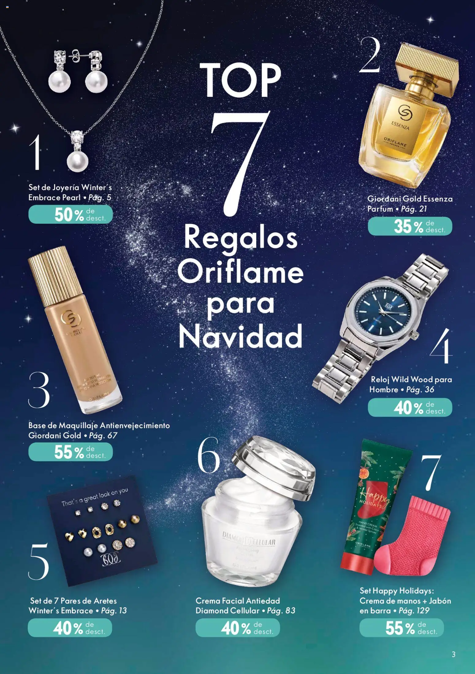 Catálogo Oriflame válido desde 06.12.2025 | Página: 3 | Productos: Crema de manos, Jabón, Reloj, Maquillaje