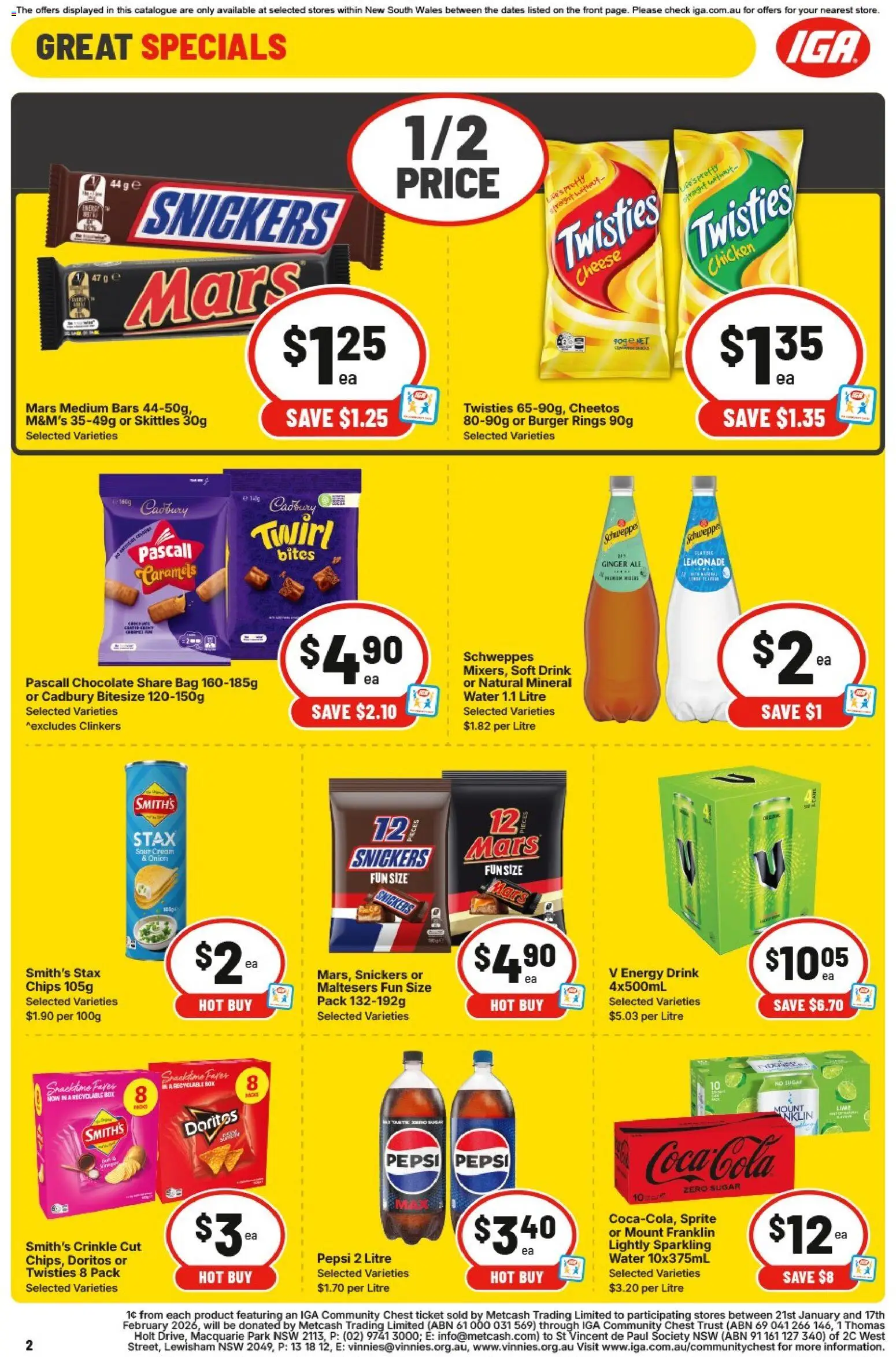 IGA catalogue - valid from 28.01.2026 | Page: 2 | Products: Energy drink, Ginger, Cream, Water