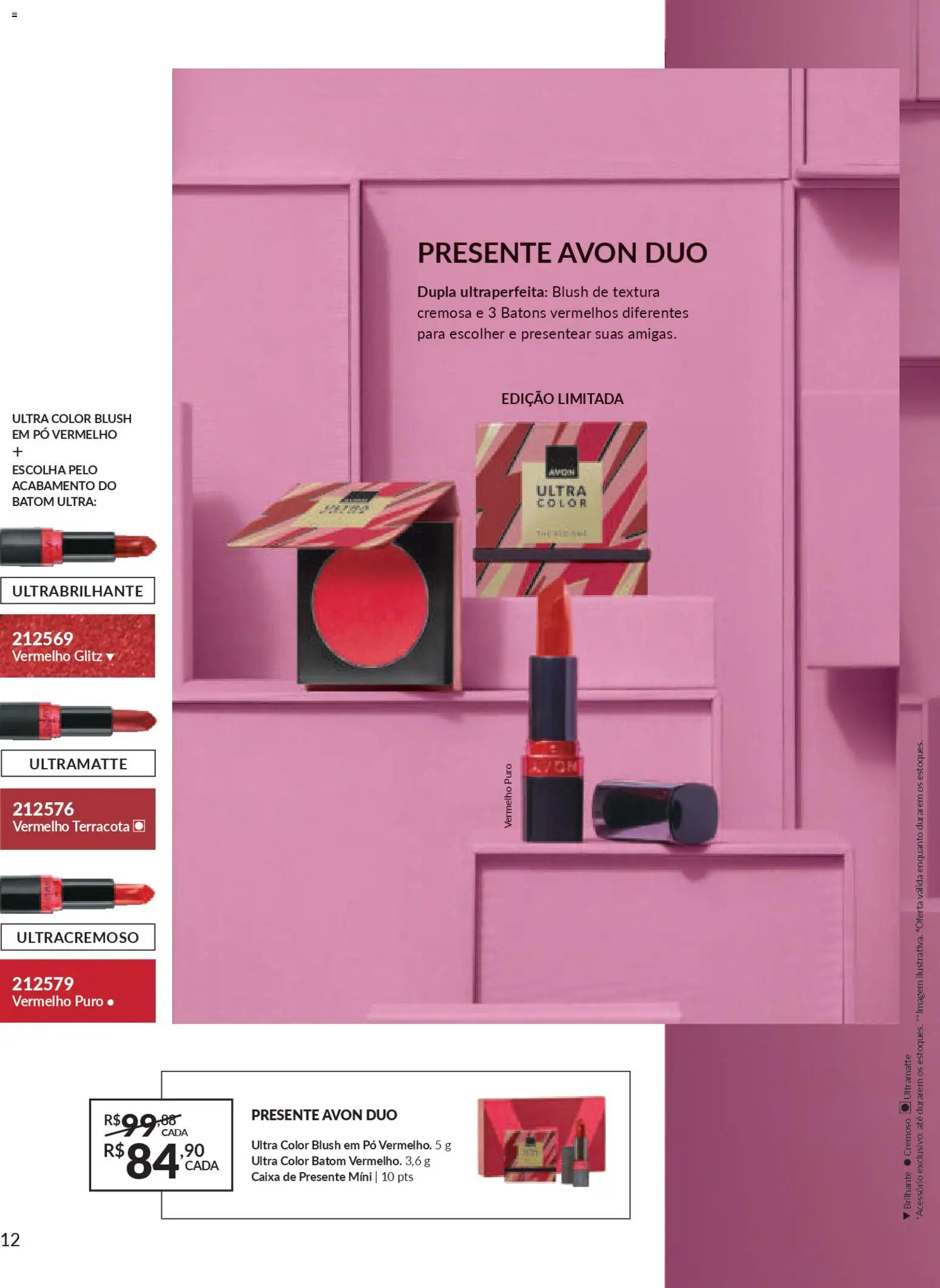 Avon Folheto - válido de 21.11.2025 | Página: 12 | Produtos: Pó, Blush, Batom, Caixa