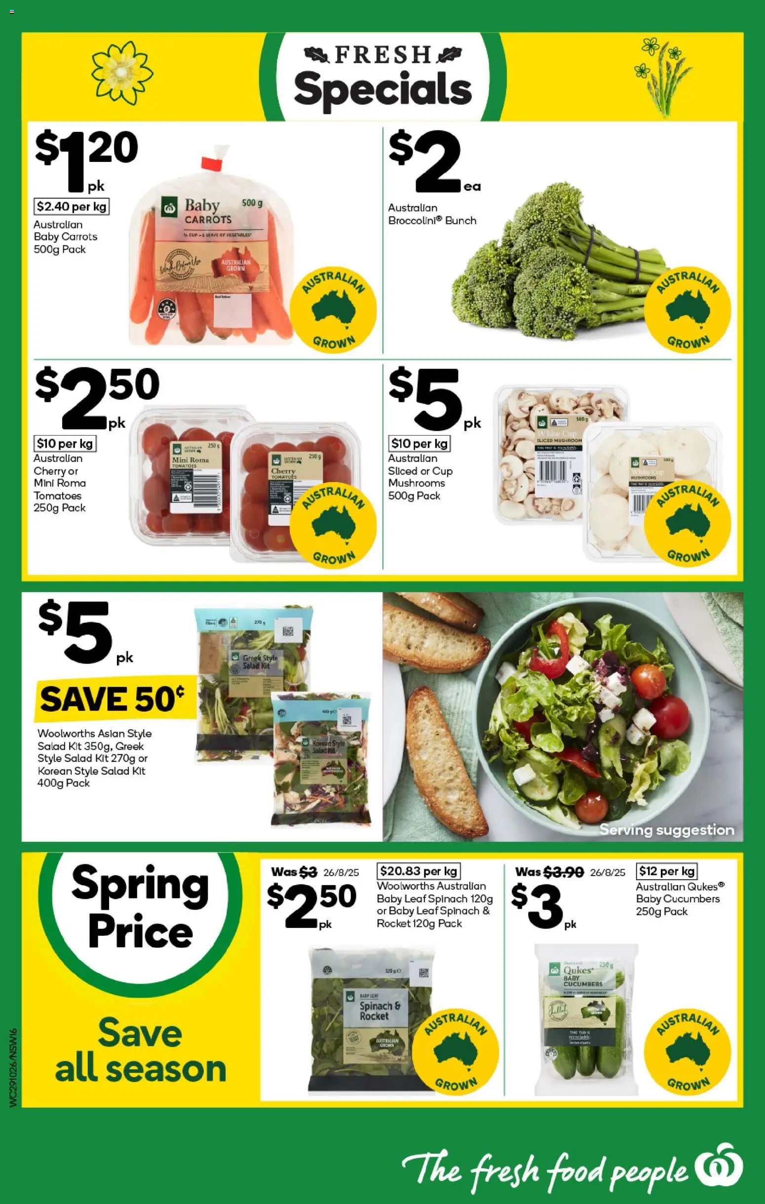 Woolworths catalogue - valid from 29.10.2025 | Page: 16 | Products: Mushrooms, Carrots, Cucumbers, Spinach