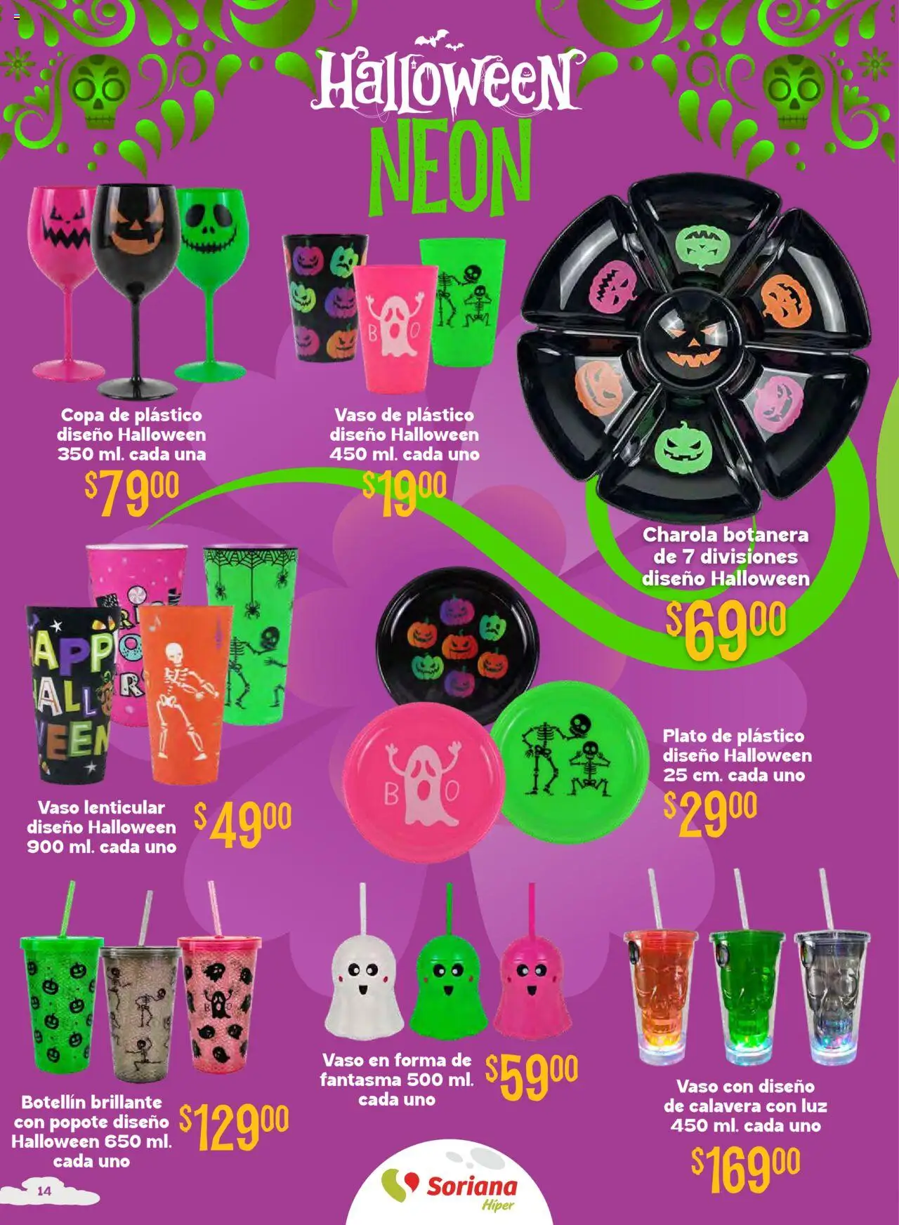 Nuevas ofertas de Soriana válidas en toda la República Mexicana desde el 16.10.2025. ¡Encuentra las mejores ofertas en Soriana - Halloween y Día de muertos Híper Nacional! | Página: 14