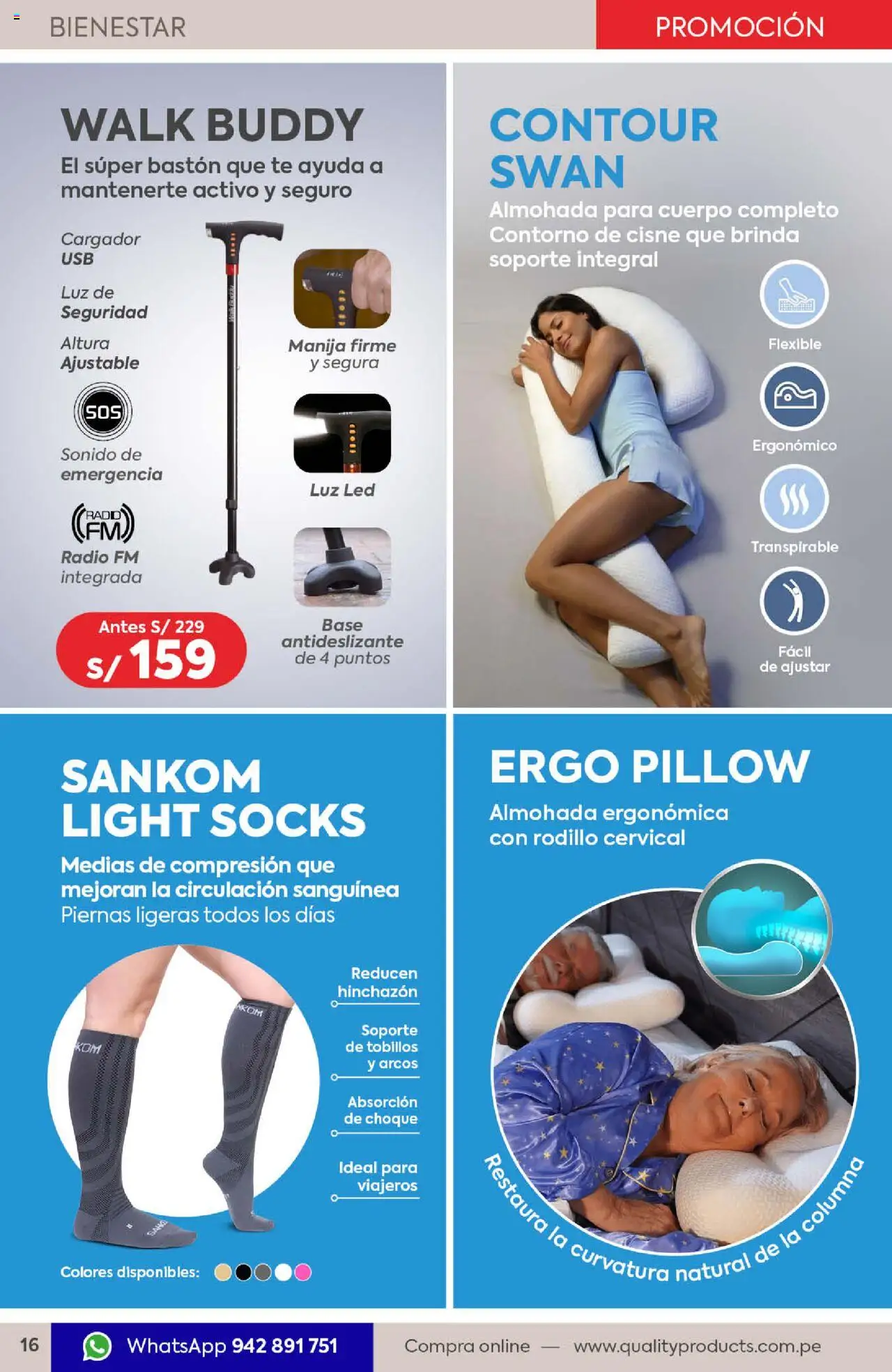 Catálogo Quality Products válido desde 01.07.2025 | Página: 16 | Productos: Almohada, Té, Medias, Radio