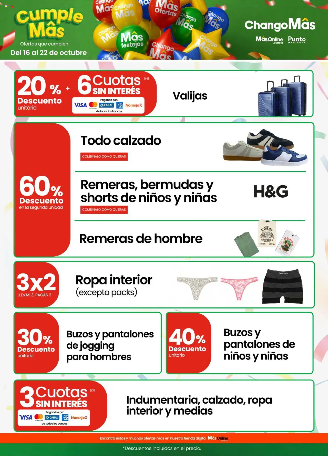 Changomas ofertas │ válido desde el 16.10.2025 | Página: 9 | Productos: Jogging, Ropa, Ropa interior, Medias