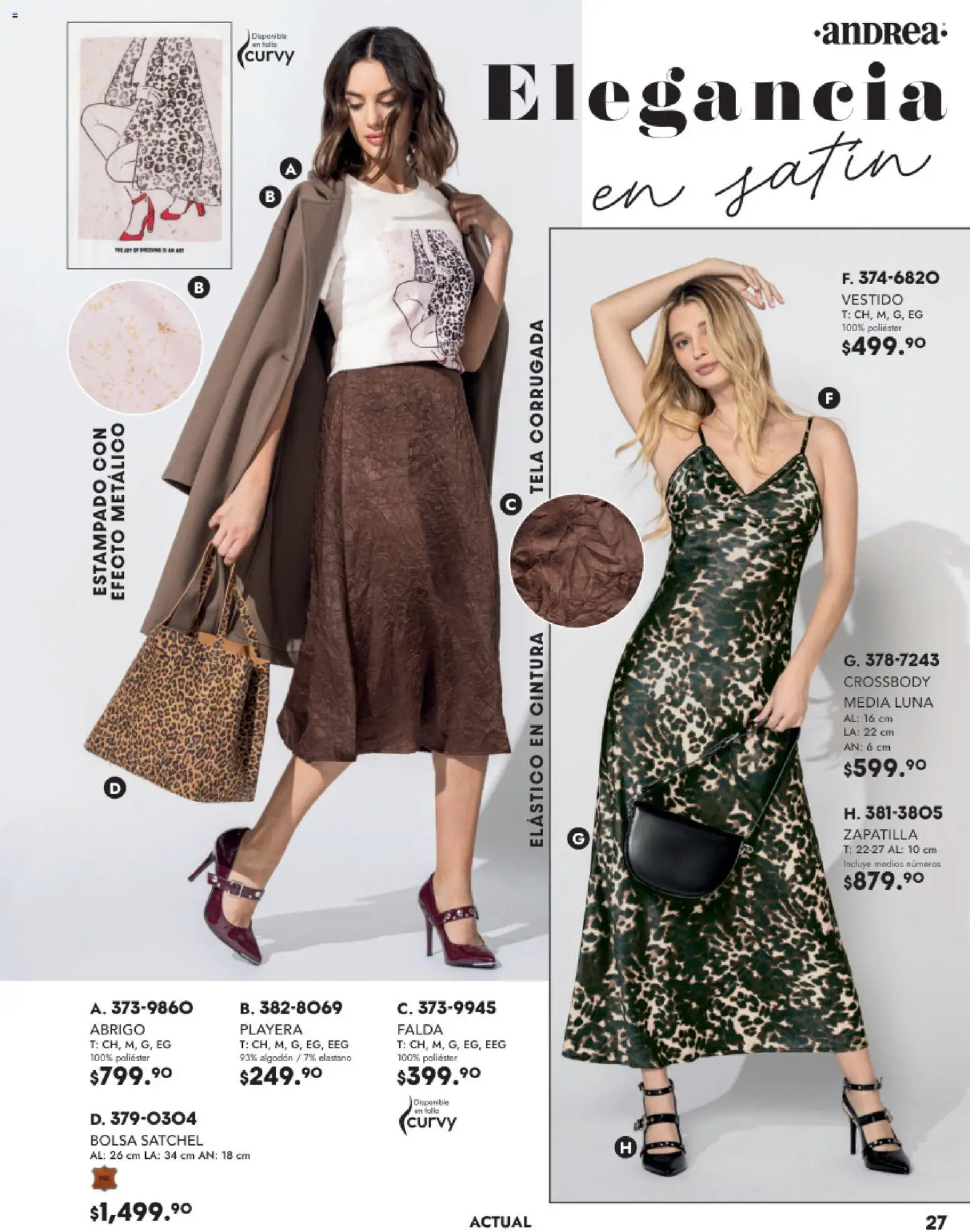 Nuevas ofertas de Andrea válidas en toda la República Mexicana desde el 26.11.2025. ¡Encuentra las mejores ofertas en Andrea catálogo Vestir! | Página: 27 | Productos: Abrigo, Algodón, Playera, Falda