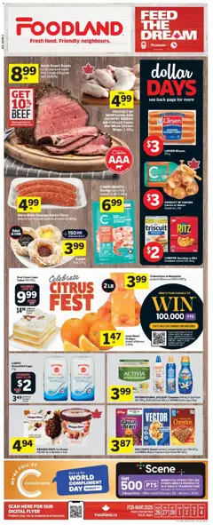 Preview of Foodland flyer - NL from shop Foodland valid from 26.02.2026 | Page: 1 | Products: Cream, Ice cream, Chicken, Oranges