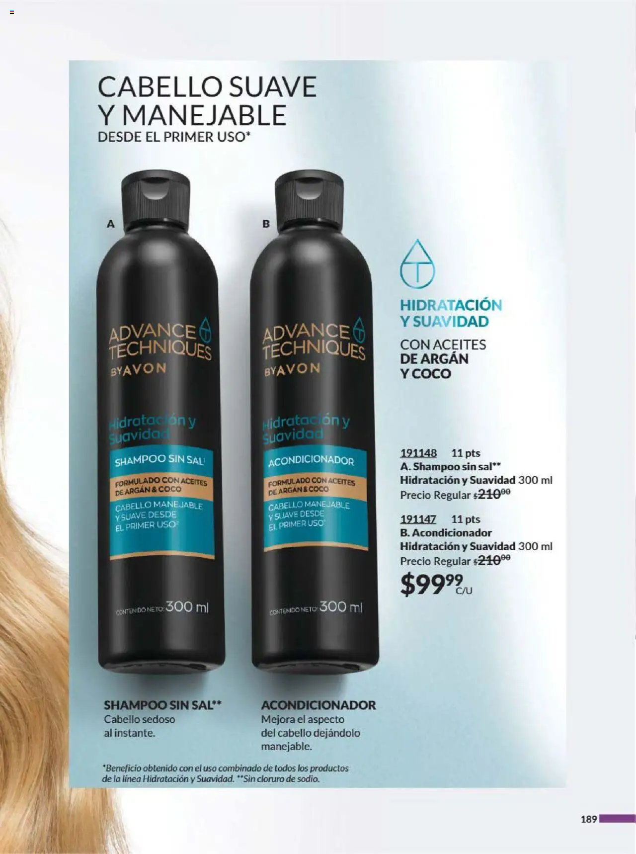 Nuevas ofertas de AVON válidas en toda la República Mexicana desde el 09.08.2025. ¡Encuentra las mejores ofertas en AVON - Campaña 13 2025! | Página: 200 | Productos: Sal, Acondicionador
