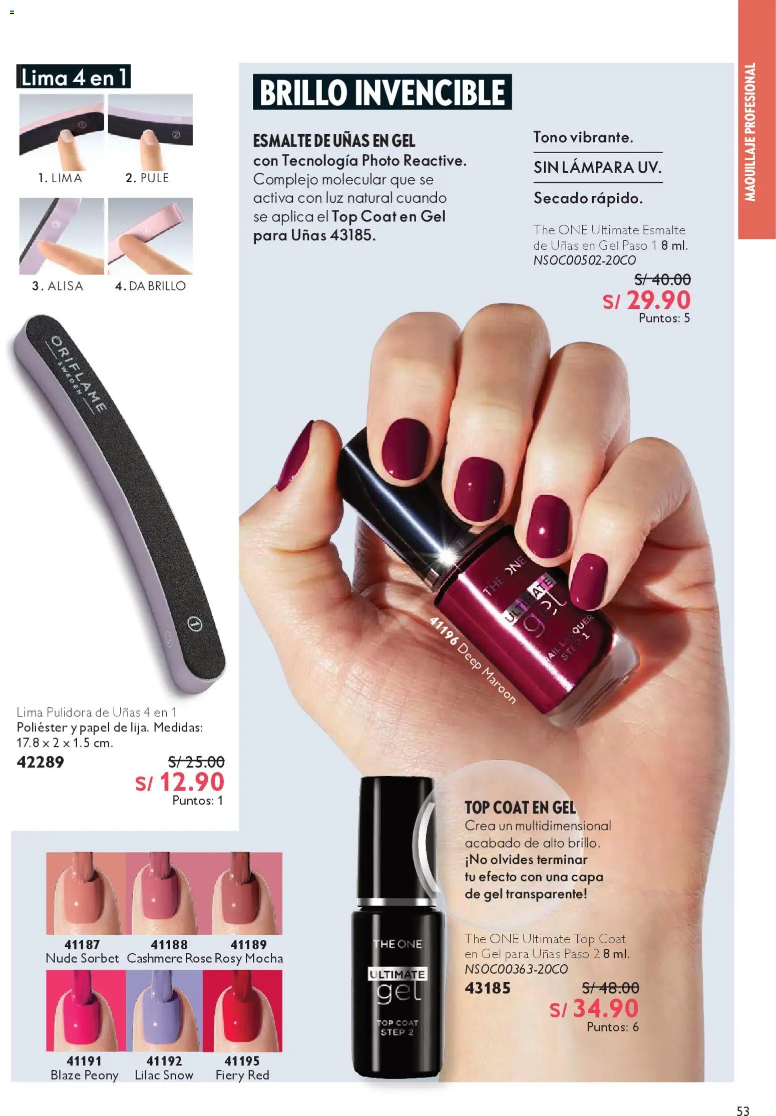Catálogo Oriflame válido desde 27.12.2025 | Página: 53 | Productos: Esmalte de uñas, Lámpara, Maquillaje