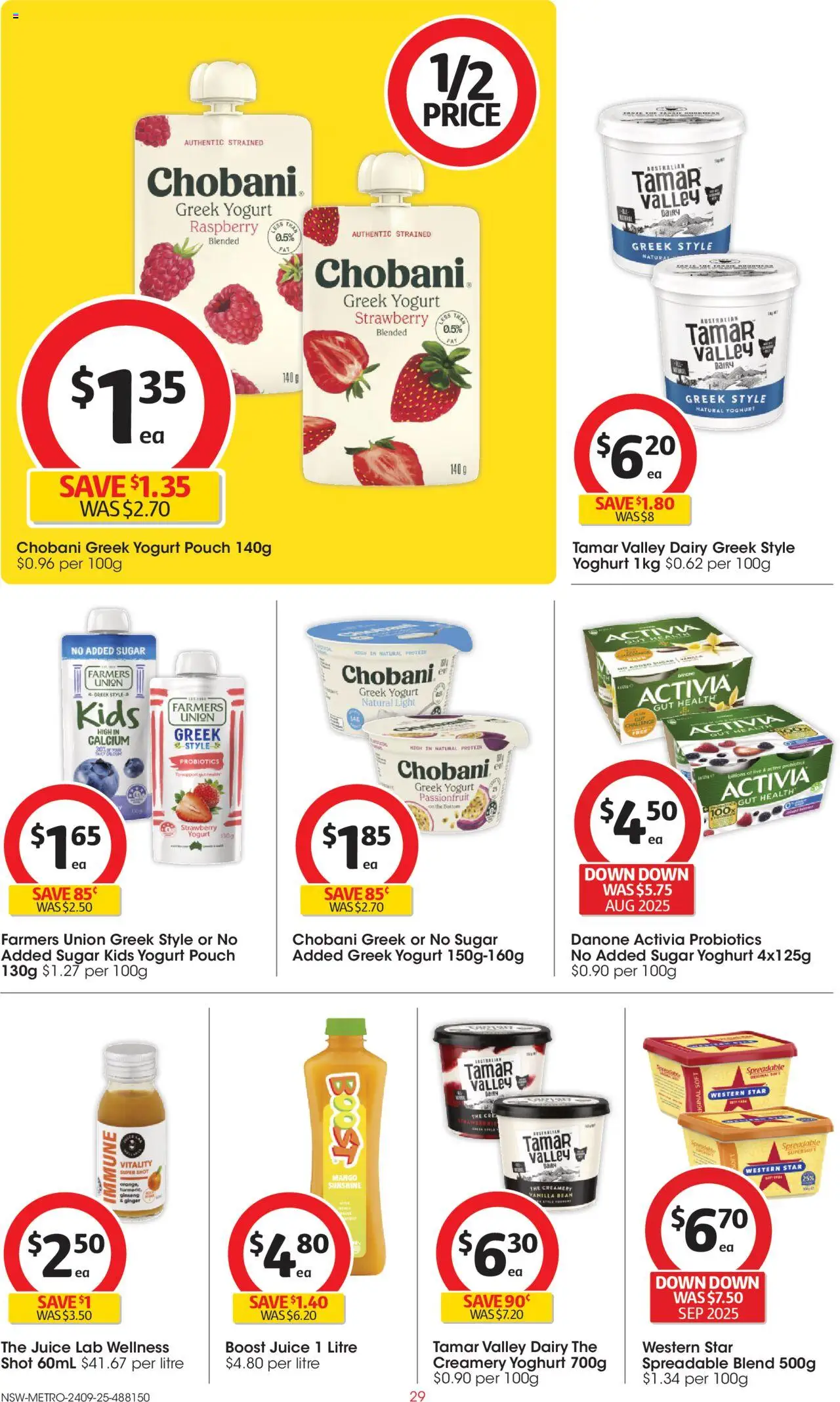 Coles catalogue - valid from 24.09.2025 | Page: 29 | Products: Light, Dairy, Mango, Raspberry