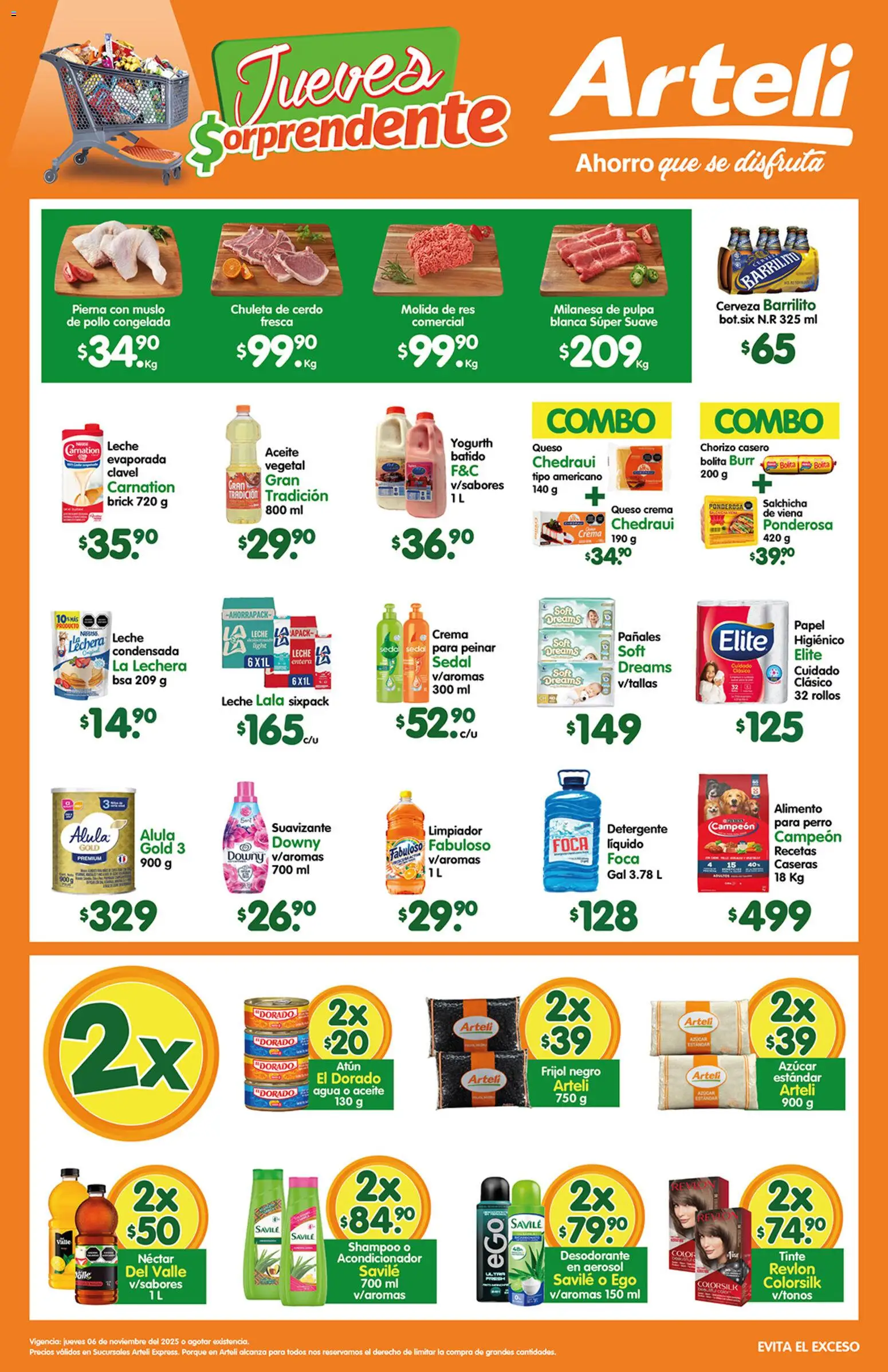 Nuevas ofertas de Arteli válidas en toda la República Mexicana desde el 06.11.2025. ¡Encuentra las mejores ofertas en Arteli folleto Express! | Página: 1 | Productos: Milanesa, Queso crema, Agua, Queso