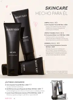 Vista previa de Gel Limpiador Facial MK Men, Limpia profundamente la piel, reduce visiblemente el exceso de grasa y la prepara para el afeitado., nuevo folleto de la tienda, válido en México a partir del 01.01.2026 | Página: 12 | Productos: Crema, Loción, Limpiador, Limpiador facial