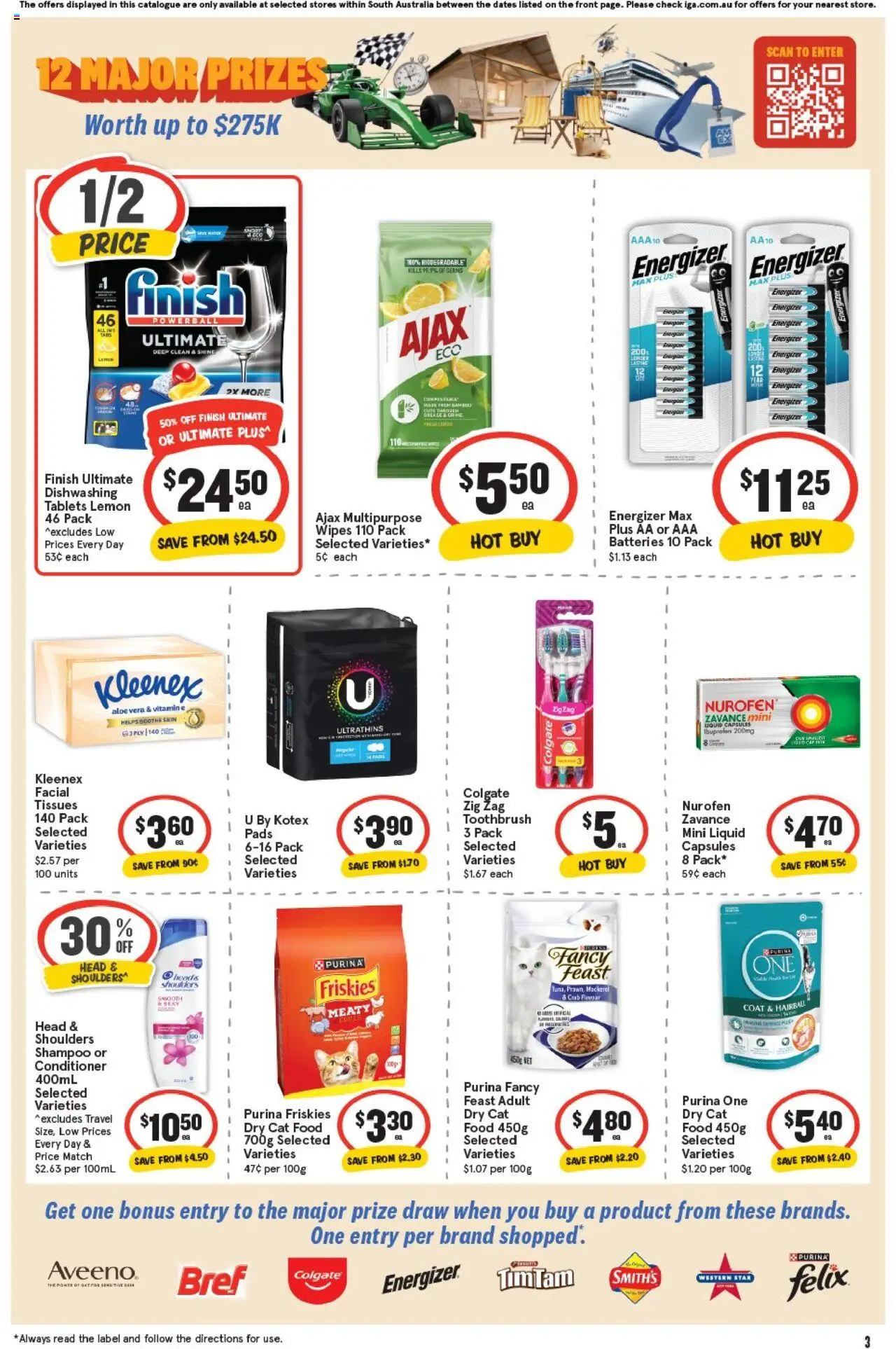 IGA catalogue - valid from 22.10.2025 | Page: 3 | Products: Shampoo, Toothbrush, Multipurpose, Tablets