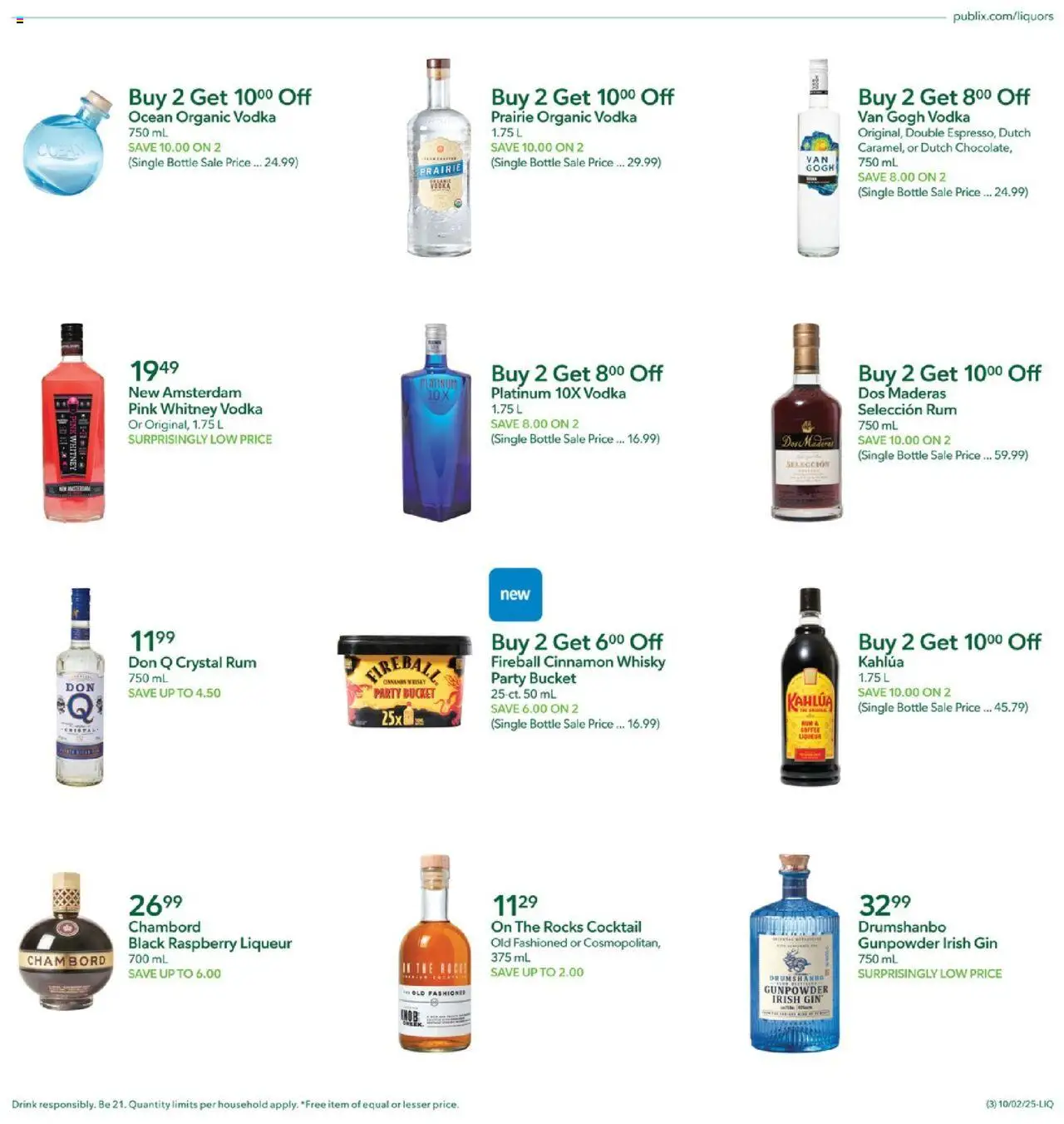 Publix Liquor - valid from 02.10.2025 | Page: 3 | Products: Gin, Vodka, Raspberry