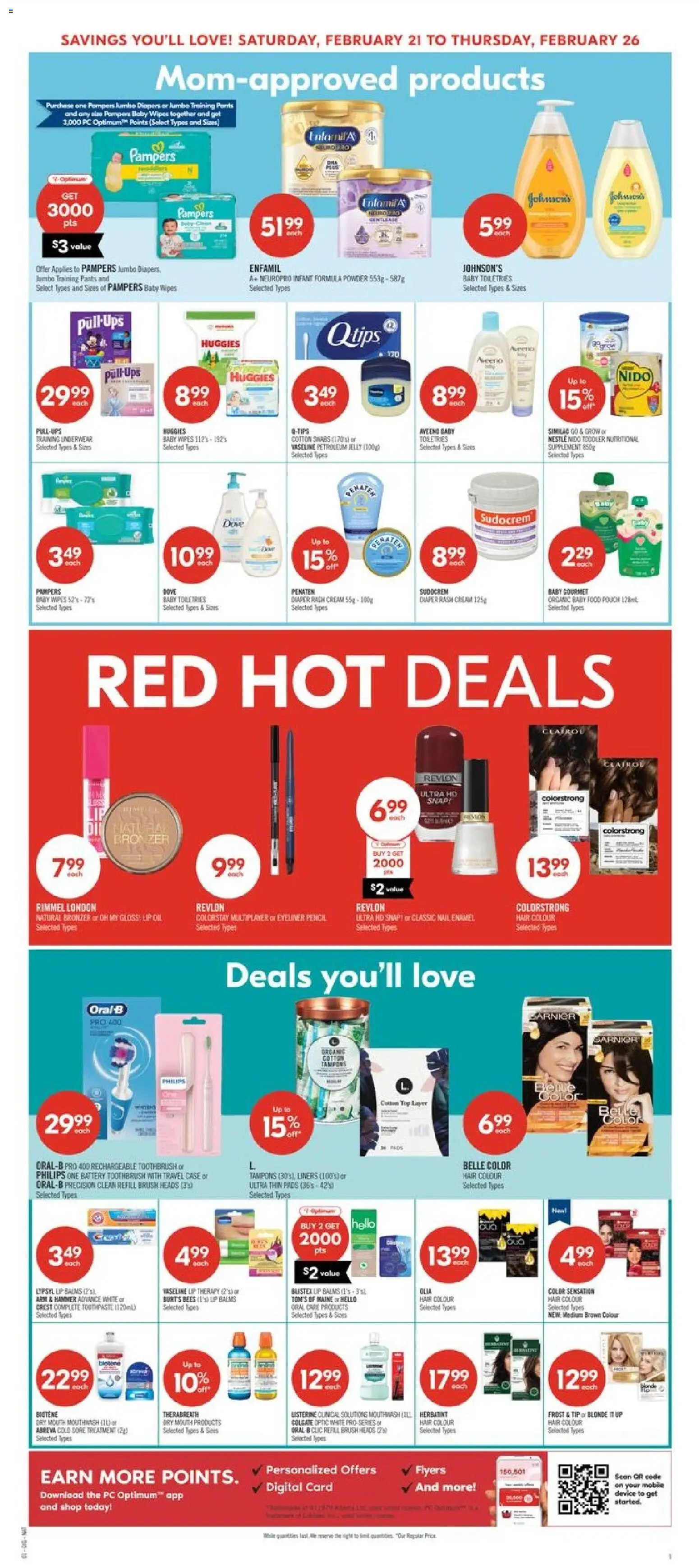 Shoppers flyer valid from 20.02.2026 | Page: 9 | Products: Powder, Bronzer, Toothpaste, Pants