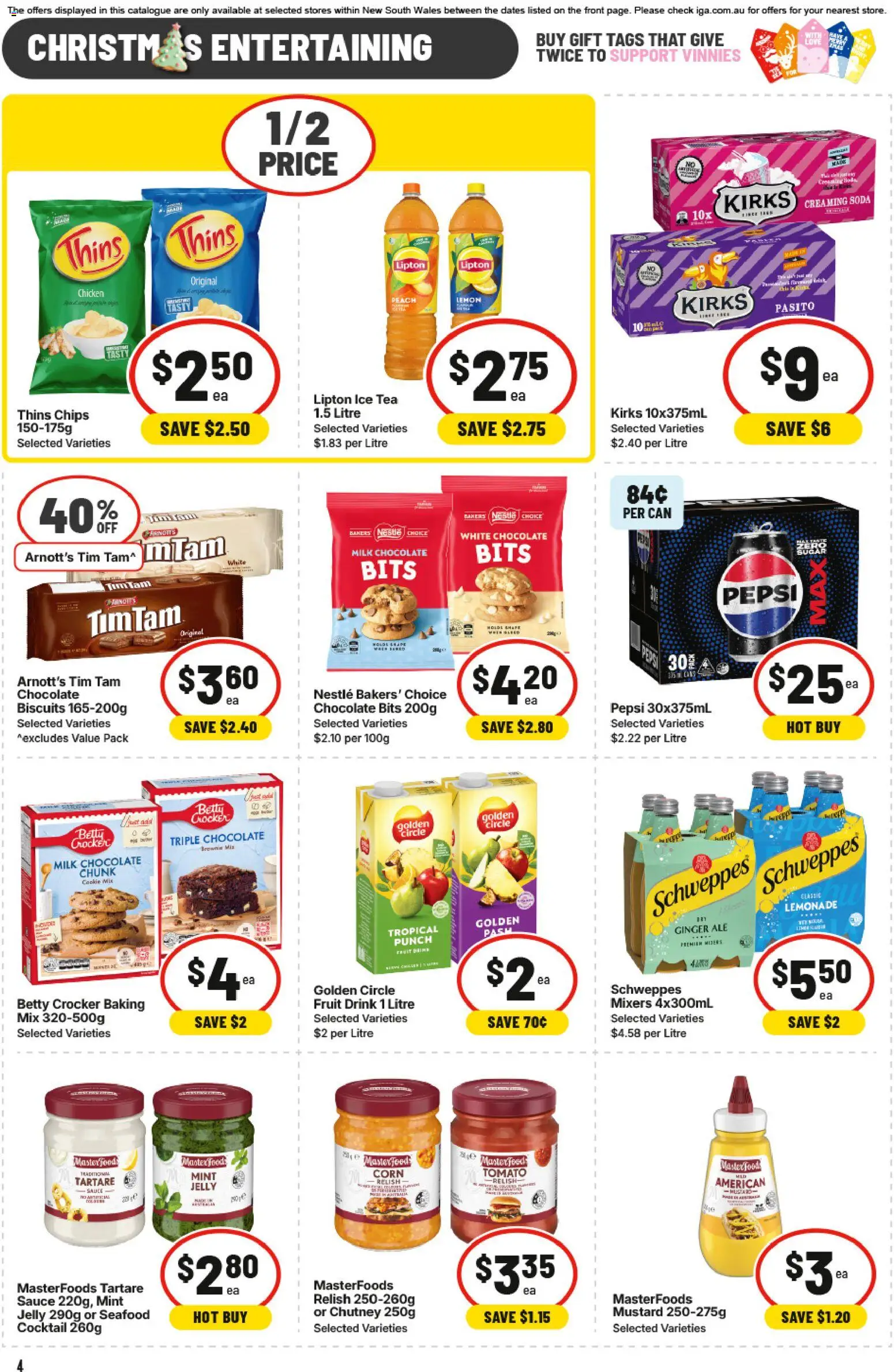 IGA catalogue - valid from 12.11.2025 | Page: 4 | Products: Milk, Chicken, Tea, Lemon