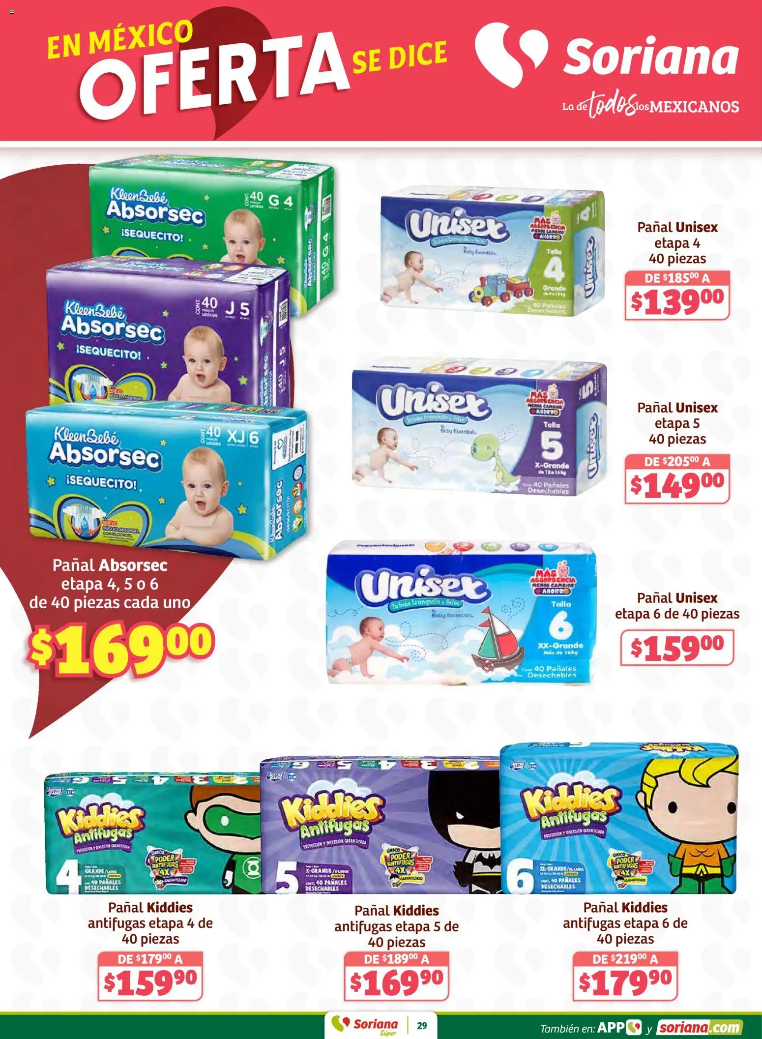Nuevas ofertas de Soriana válidas en toda la República Mexicana desde el 02.01.2026. ¡Encuentra las mejores ofertas en Soriana - Preciazazaso Súper: Ags, Col, Gto, Jal, Mich! | Página: 29 | Productos: Pañales