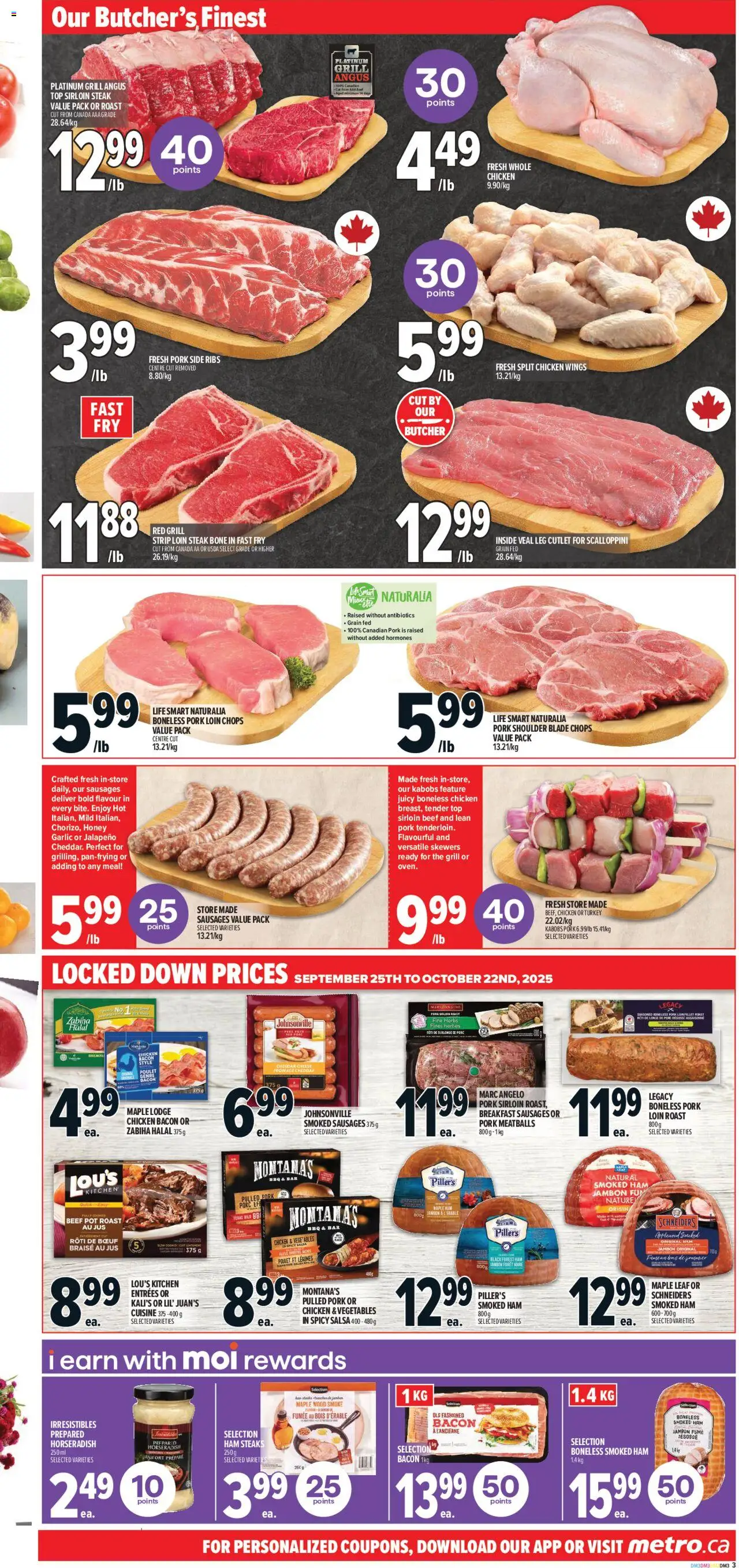 Metro flyer valid from 25.09.2025 | Page: 8 | Products: Chicken wings, Turkey, Cheese, Pork