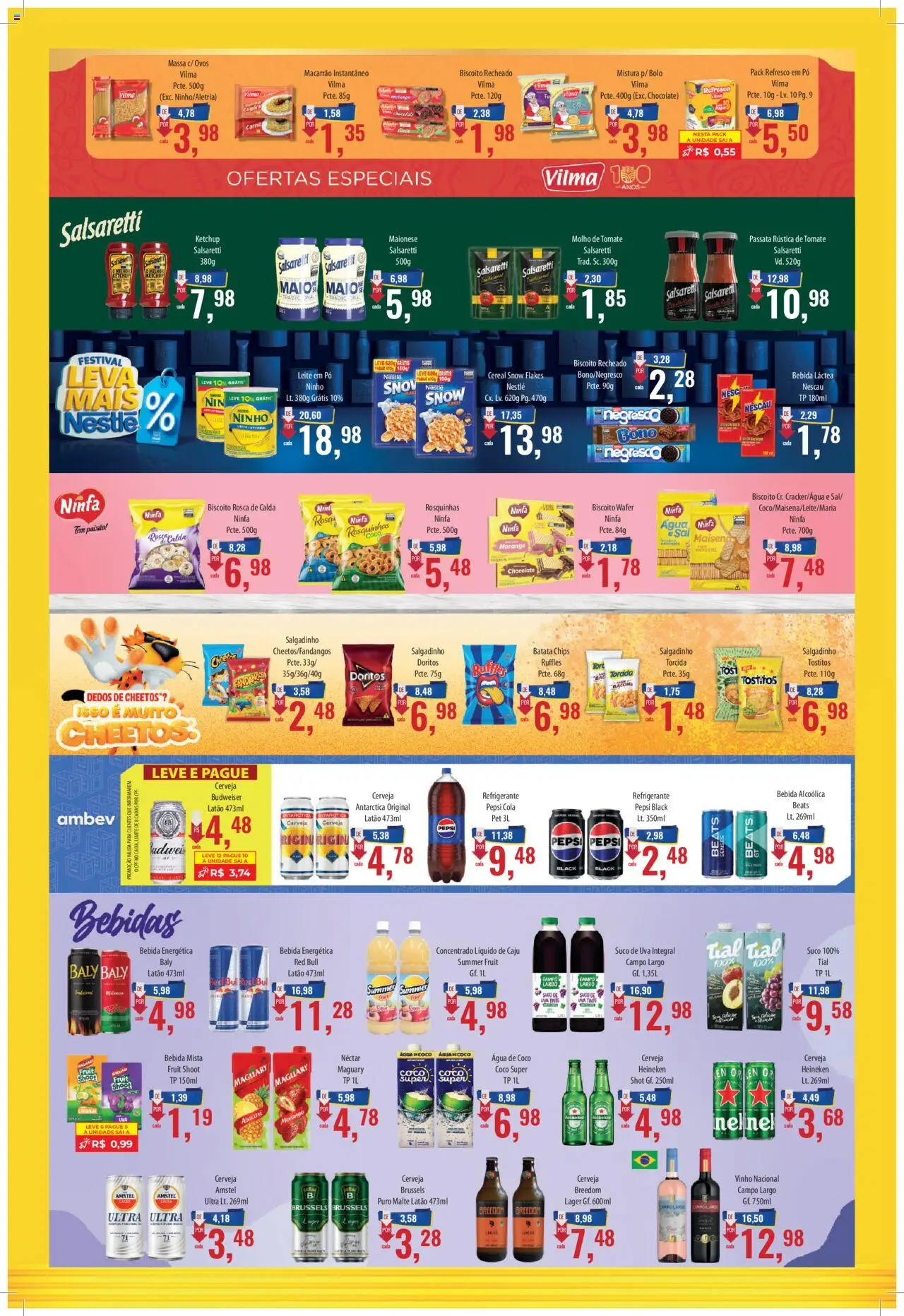 Supermercados BH Folheto - válido de 01.08.2025 | Página: 3 | Produtos: Refresco, Molho de tomate, Leite, Vinho