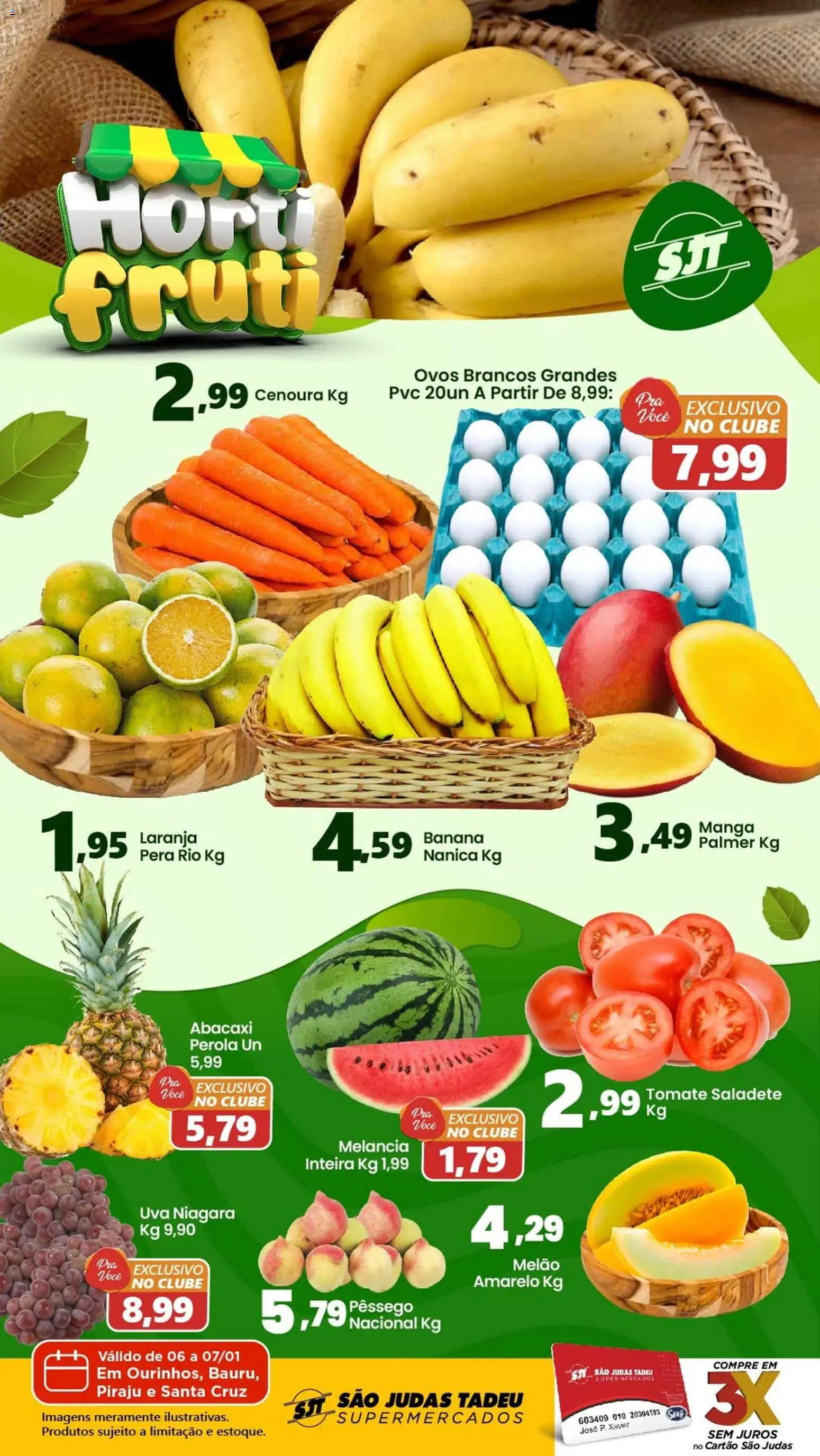 São Judas Tadeu Folheto - válido de 06.01.2026 | Página: 1 | Produtos: Pera, Pêssego, Abacaxi, Cenoura