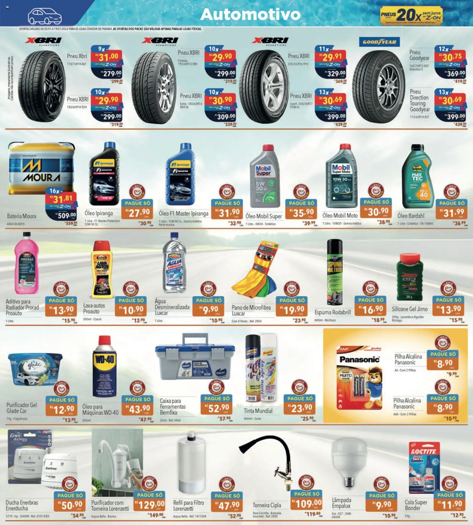 Supermercados Condor Folheto - válido de 02.01.2026 | Página: 29 | Produtos: Radiador, Bateria, Pneus, Tinta