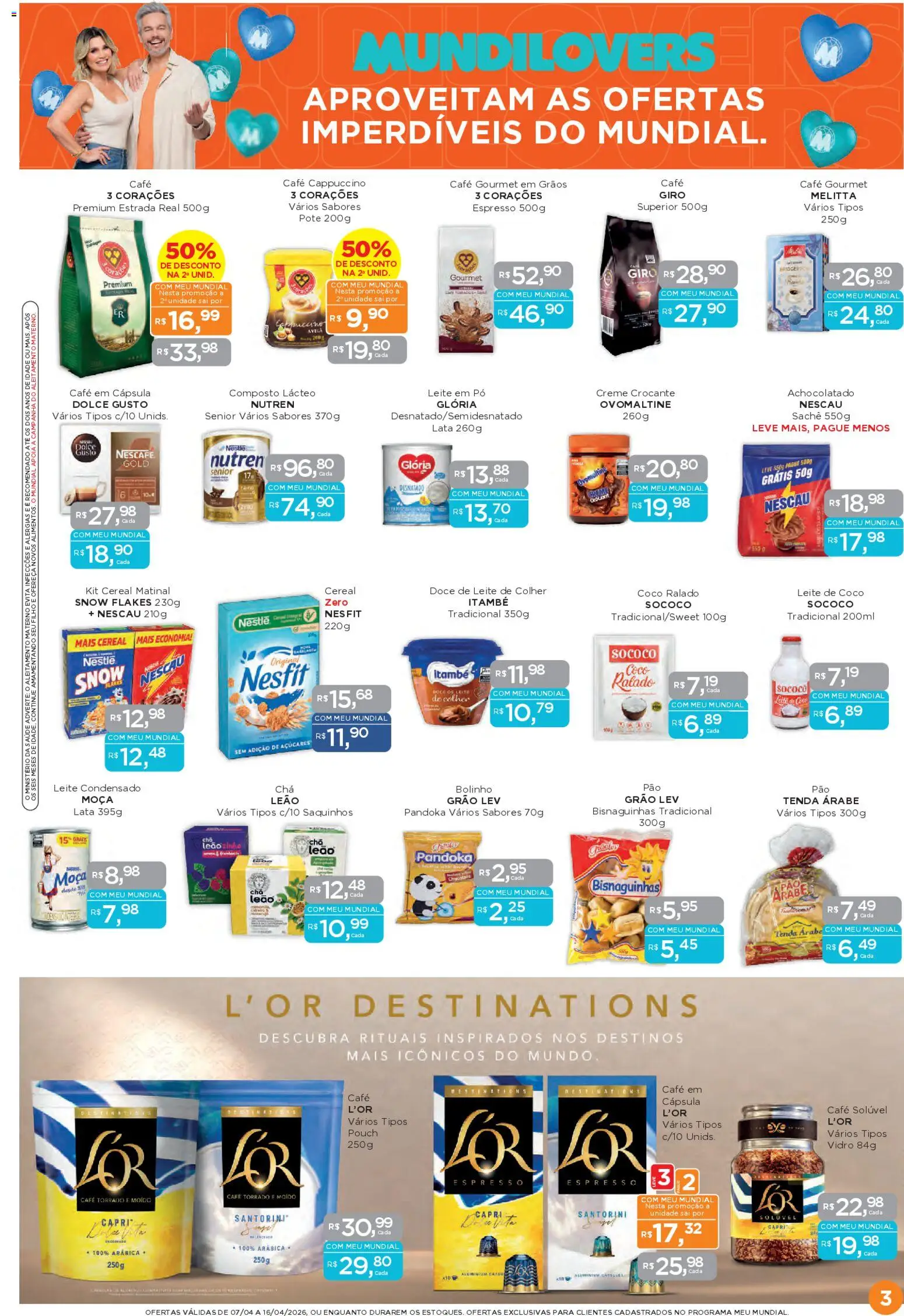 Mundial Folheto - válido de 07.04.2026 | Página: 3 | Produtos: Pó, Café, Doce de leite, Leite de coco