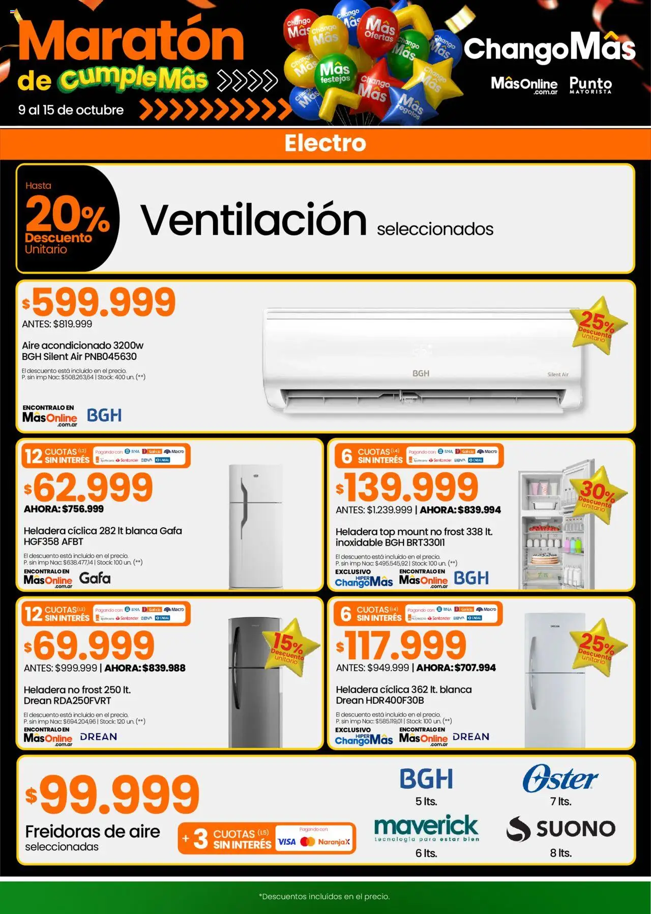 Punto Mayorista catálogo │ válido desde el 09.10.2025 | Página: 3 | Productos: Top, Aire acondicionado, Heladera