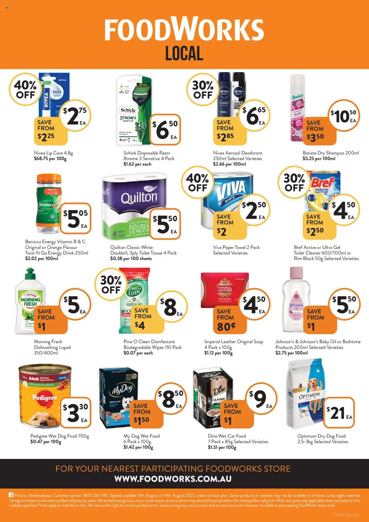 Foodworks catalogue - valid from 13.08.2025 | Page: 14 | Products: Blush, Deodorant, Dog food, Lip care