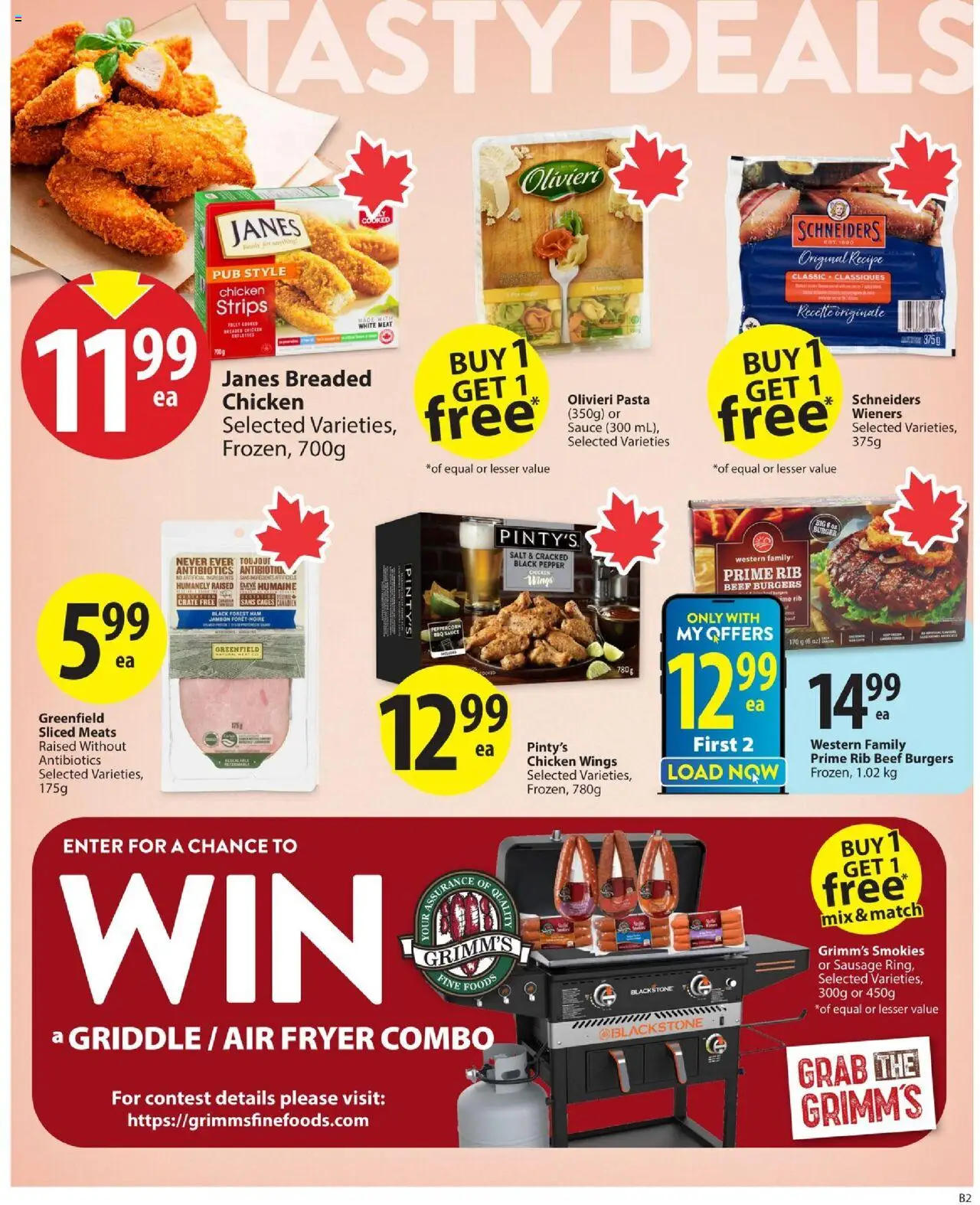 Save on foods flyer valid from 14.08.2025 | Page: 7 | Products: Pasta, Chicken wings, Ham, Chicken