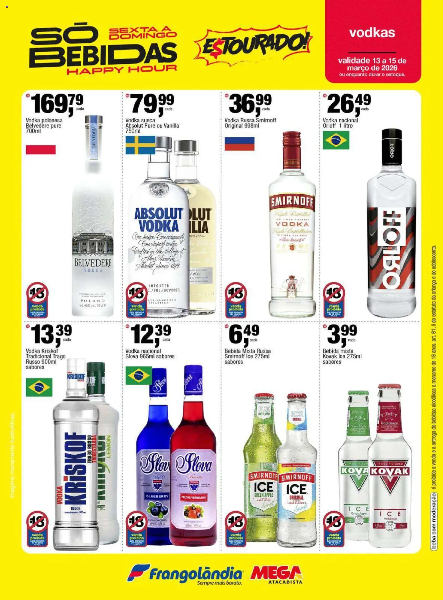 Frangolândia Folheto - válido de 13.03.2026 | Página: 3 | Produtos: Vodka, Bebida, Kriskof
