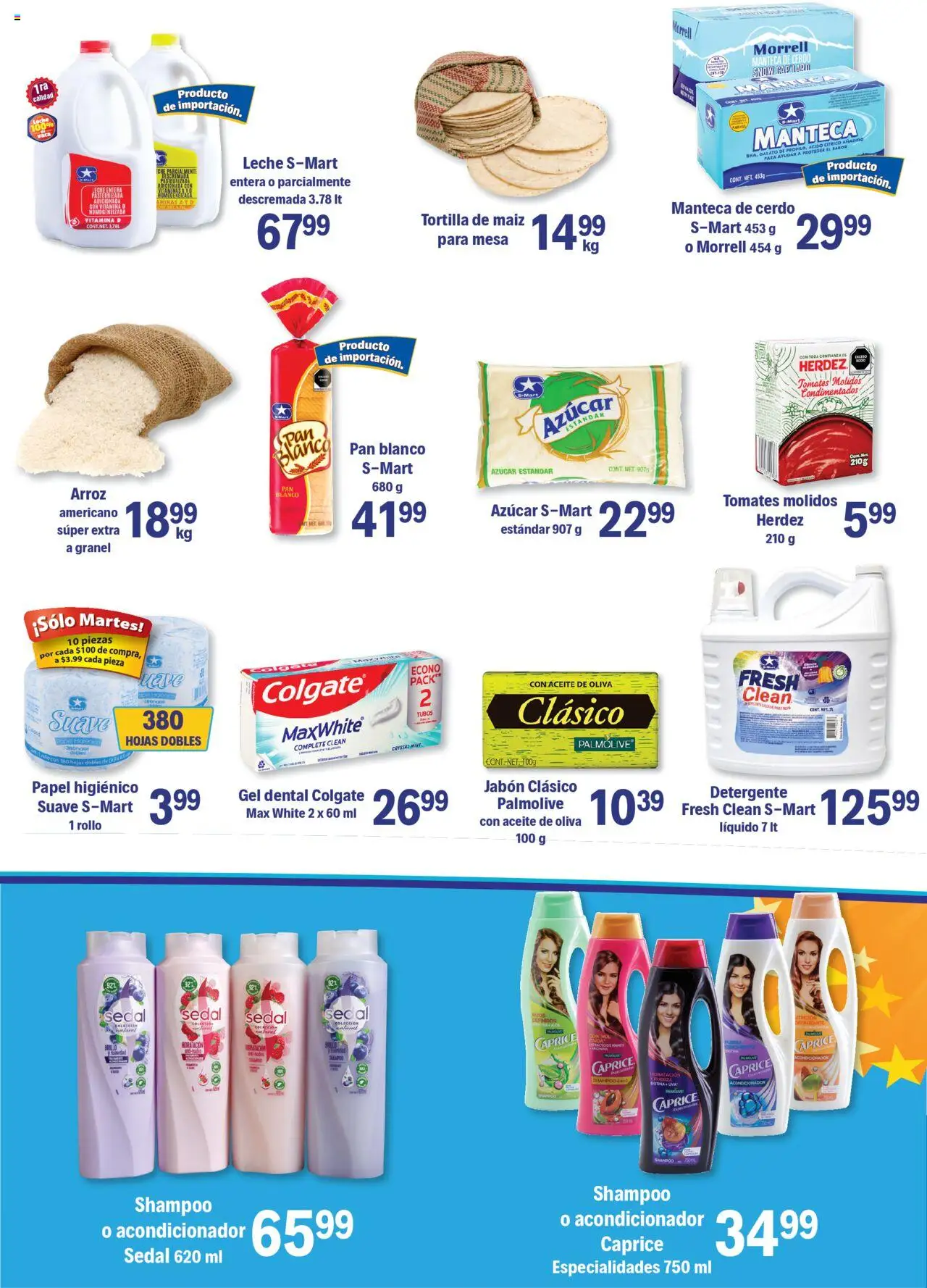 Nuevas ofertas de S-Mart válidas en toda la República Mexicana desde el 30.09.2025. ¡Encuentra las mejores ofertas en S-Mart - Folleto - Juarez! | Página: 5 | Productos: Detergente, Pan, Papel higiénico, Mesa