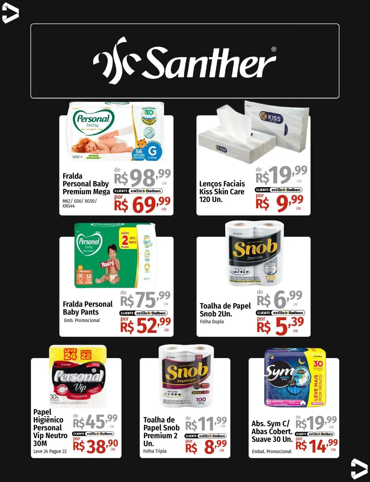 Supermercado Dalben Folheto - válido de 14.10.2025 | Página: 32 | Produtos: Fraldas, Papel higiênico