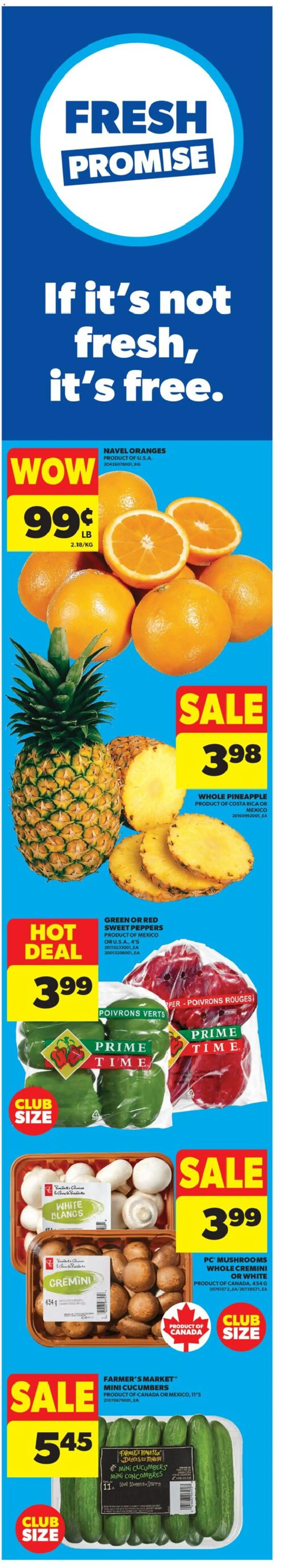 Real Canadian Superstore flyer valid from 19.02.2026 | Page: 2 | Products: Pineapple, Cucumbers, Oranges