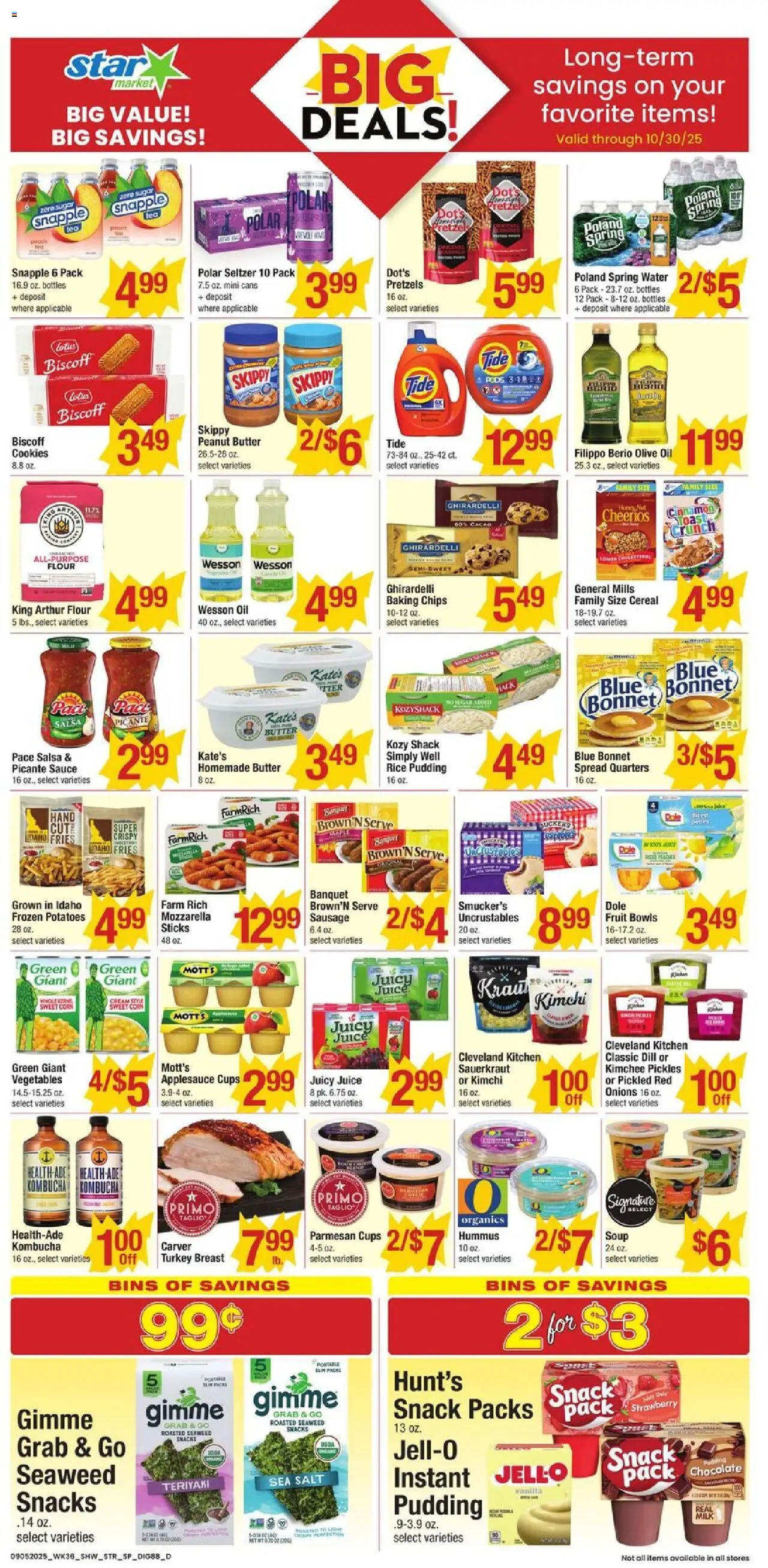 Star Market Additional Savings - valid from 05.09.2025 | Page: 1 | Products: Cookies, Sauce, Sugar, Sausage