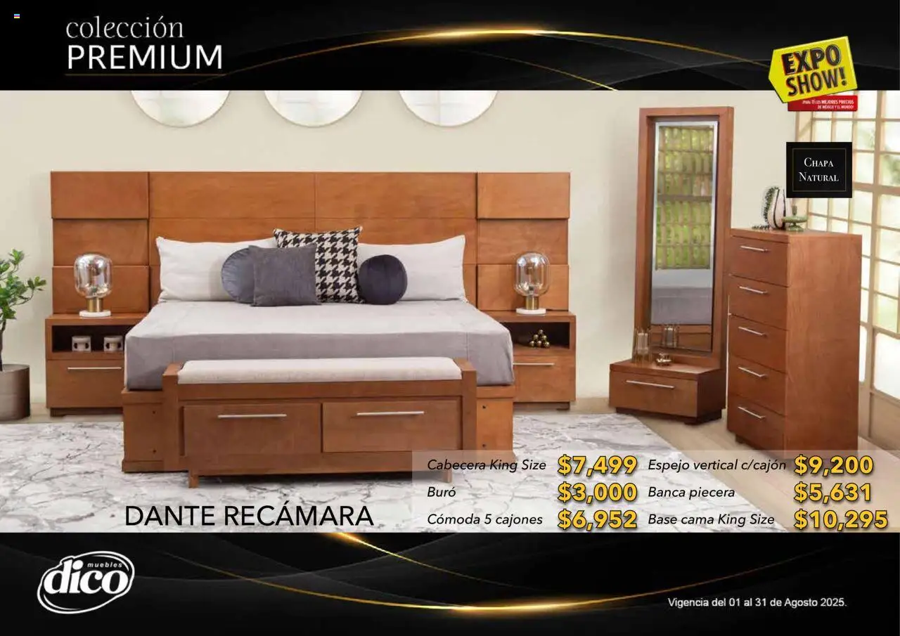 Nuevas ofertas de Muebles Dico válidas en toda la República Mexicana desde el 01.08.2025. ¡Encuentra las mejores ofertas en Muebles Dico - Catálogo Expo Show Premium Agosto! | Página: 13 | Productos: Cabecera, Chapa, Cama, Buró