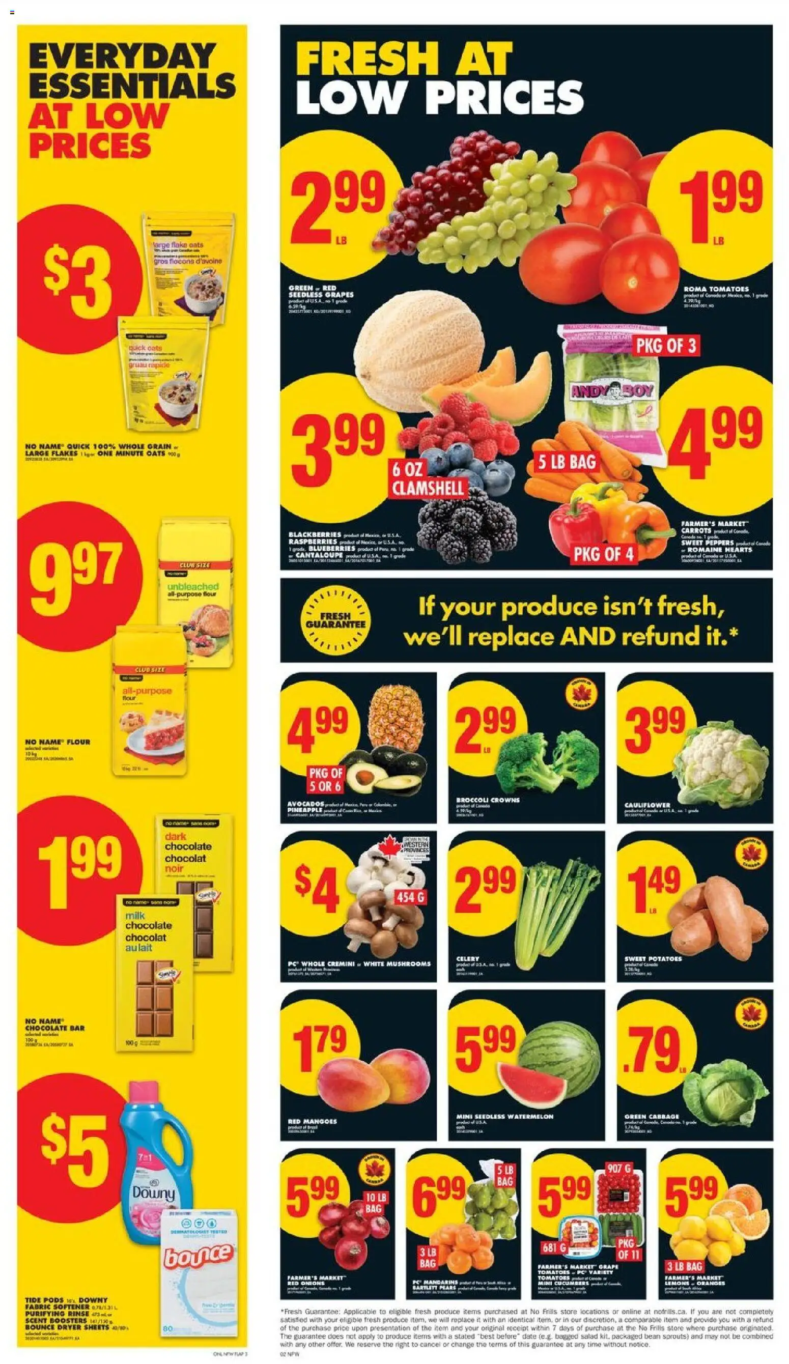No Frills flyer valid from 23.10.2025 | Page: 3 | Products: Pineapple, PC, Potatoes, Bag