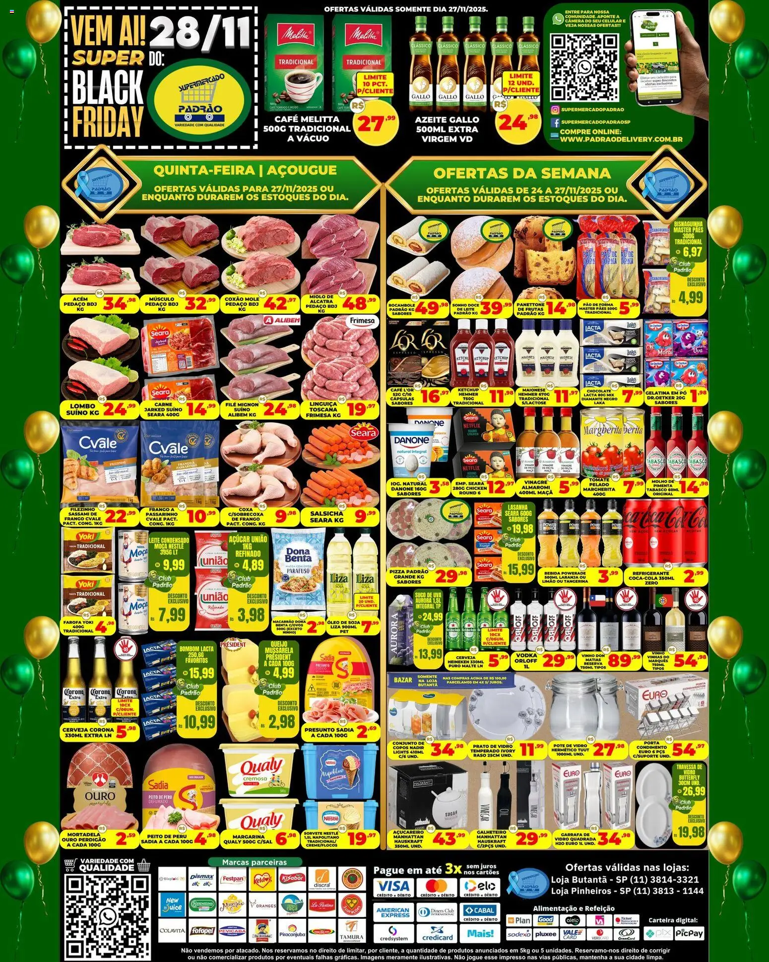 Supermercado Padrão Folheto - válido de 24.11.2025 | Página: 2 | Produtos: Queijo, Vinho, Pão de forma, Bombom