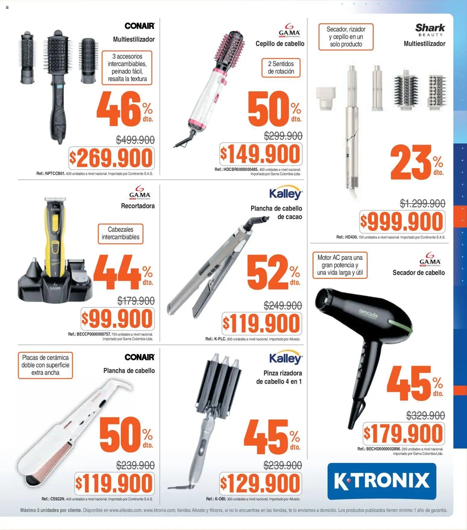 Alkosto revista - valida desde el 14.03.2026 | Página: 17 | Productos: Té, Pinza, Plancha, Cepillo