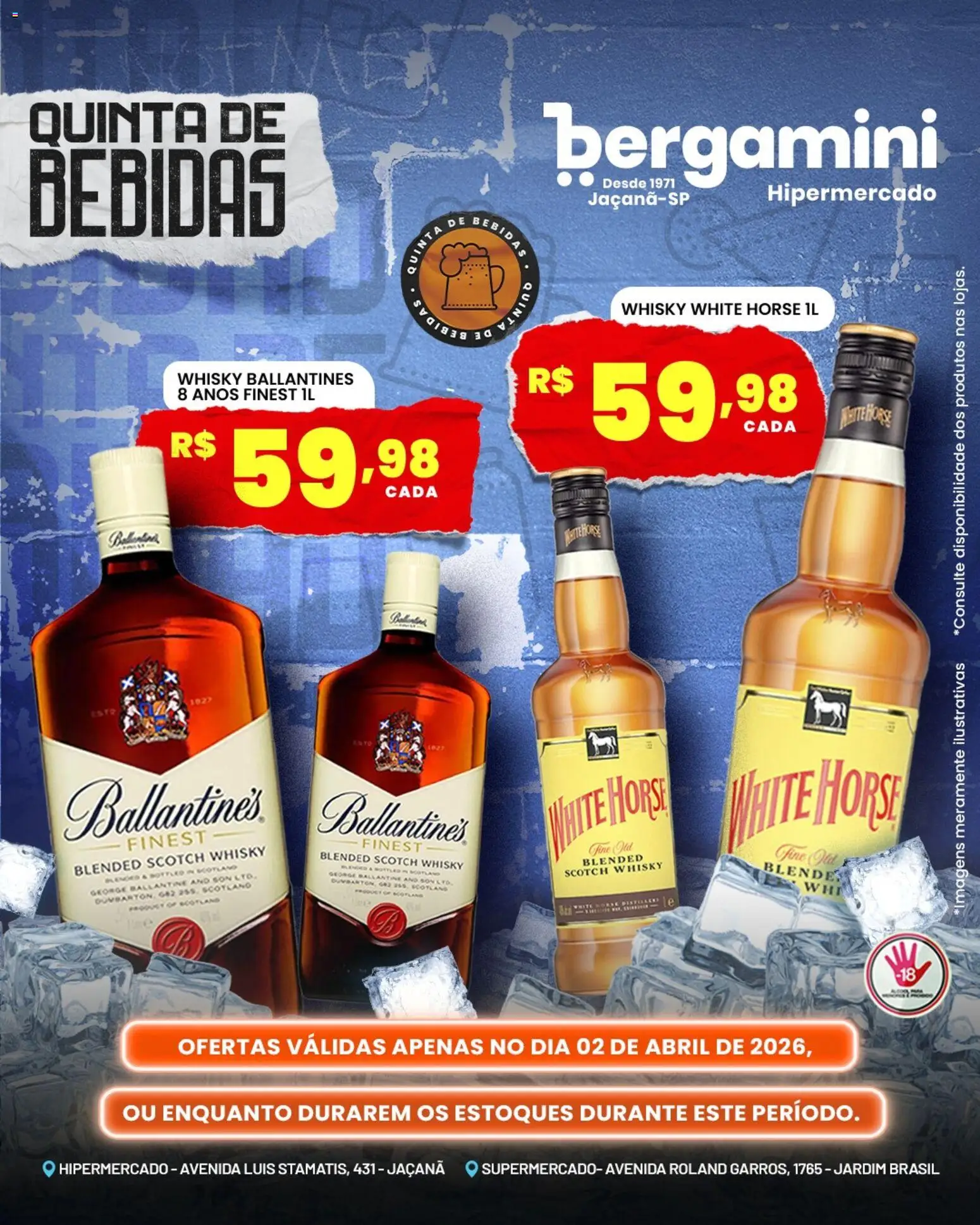Supermercado Bergamini Folheto - válido de 02.04.2026 | Página: 8 | Produtos: Whisky, Tinta