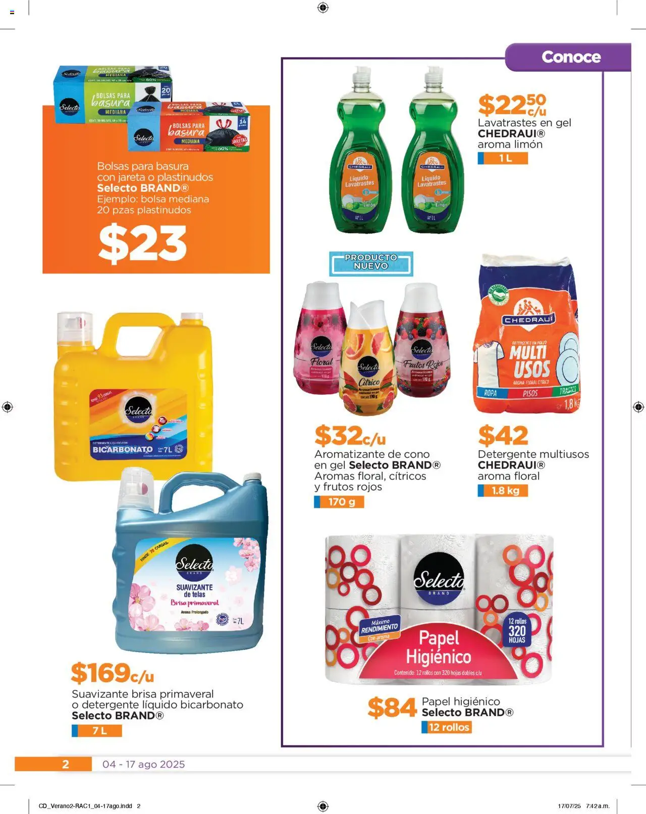 Nuevas ofertas de Chedraui válidas en toda la República Mexicana desde el 04.08.2025. ¡Encuentra las mejores ofertas en Chedraui - Promociones! | Página: 2 | Productos: Detergente, Suavizante, Papel higiénico, Ropa