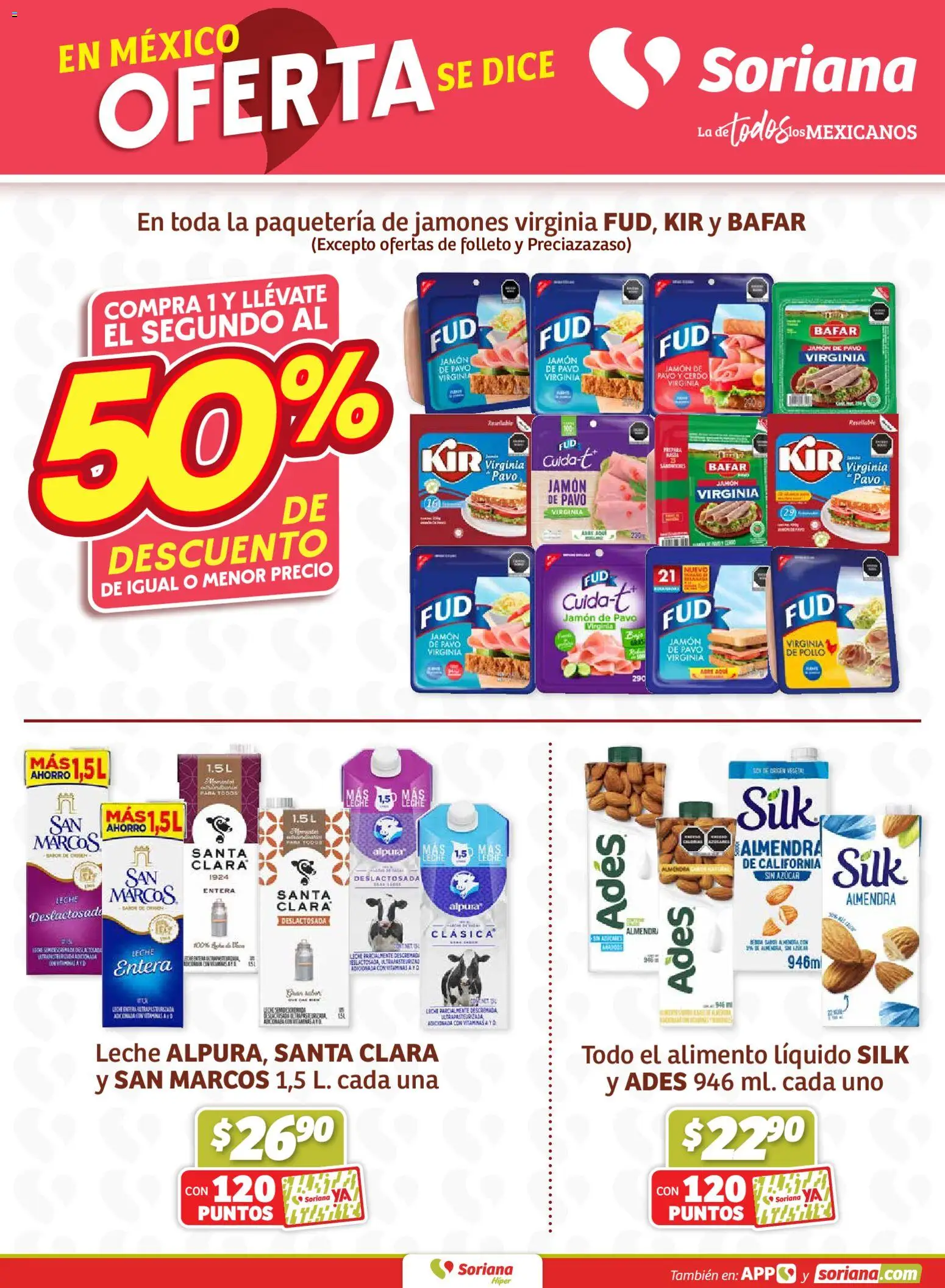 Nuevas ofertas de Soriana válidas en toda la República Mexicana desde el 01.01.2026. ¡Encuentra las mejores ofertas en Soriana - Fin de Semana Híper: Tamaulipas (excepto Cd. Victoria y Tampico)! | Página: 3 | Productos: Pollo, Leche, Jamón, Cerdo