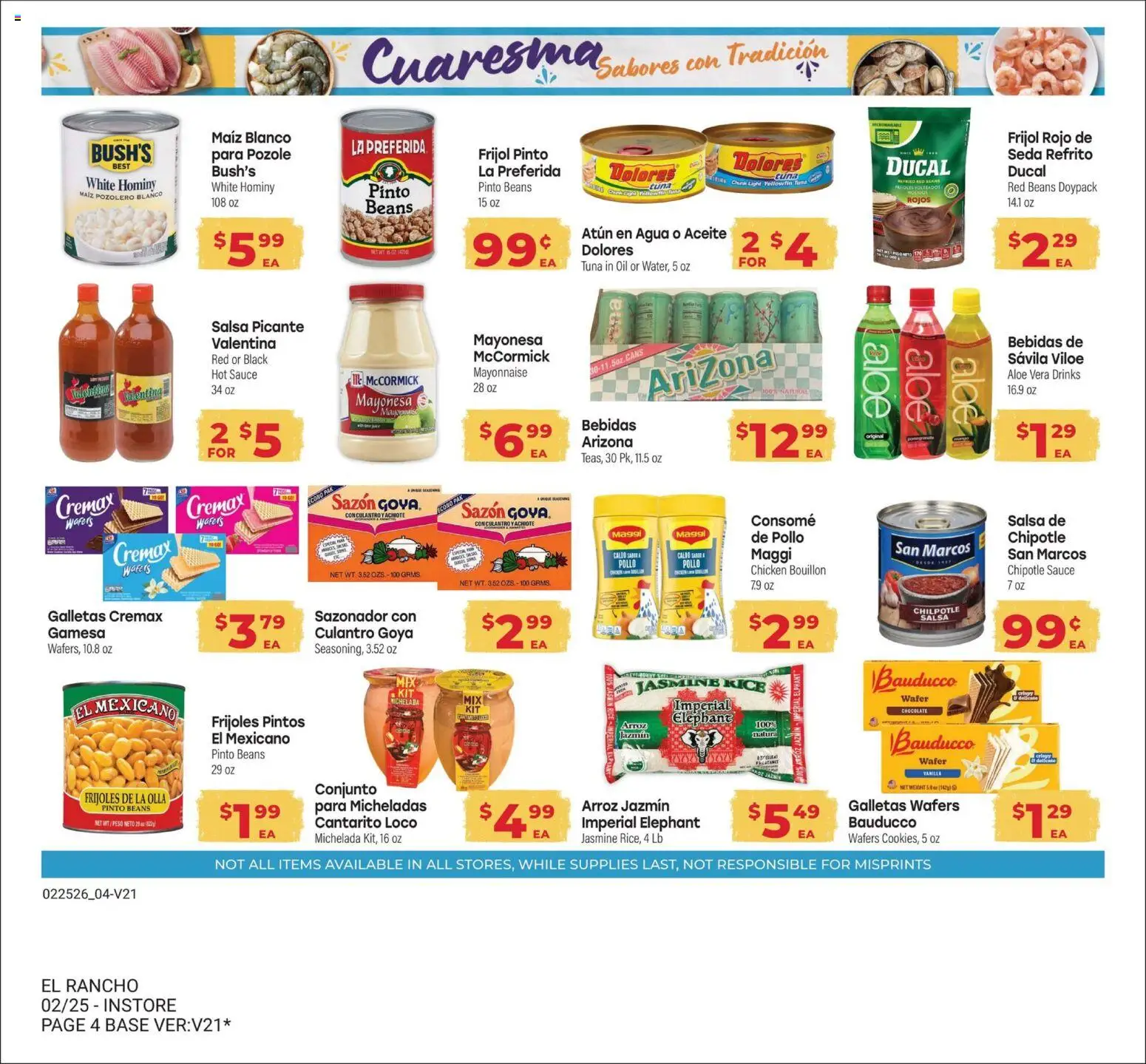 El Rancho Monthly Ad - valid from 03.03.2026 | Page: 4 | Products: Chocolate, Rice, Mayonnaise, Weight