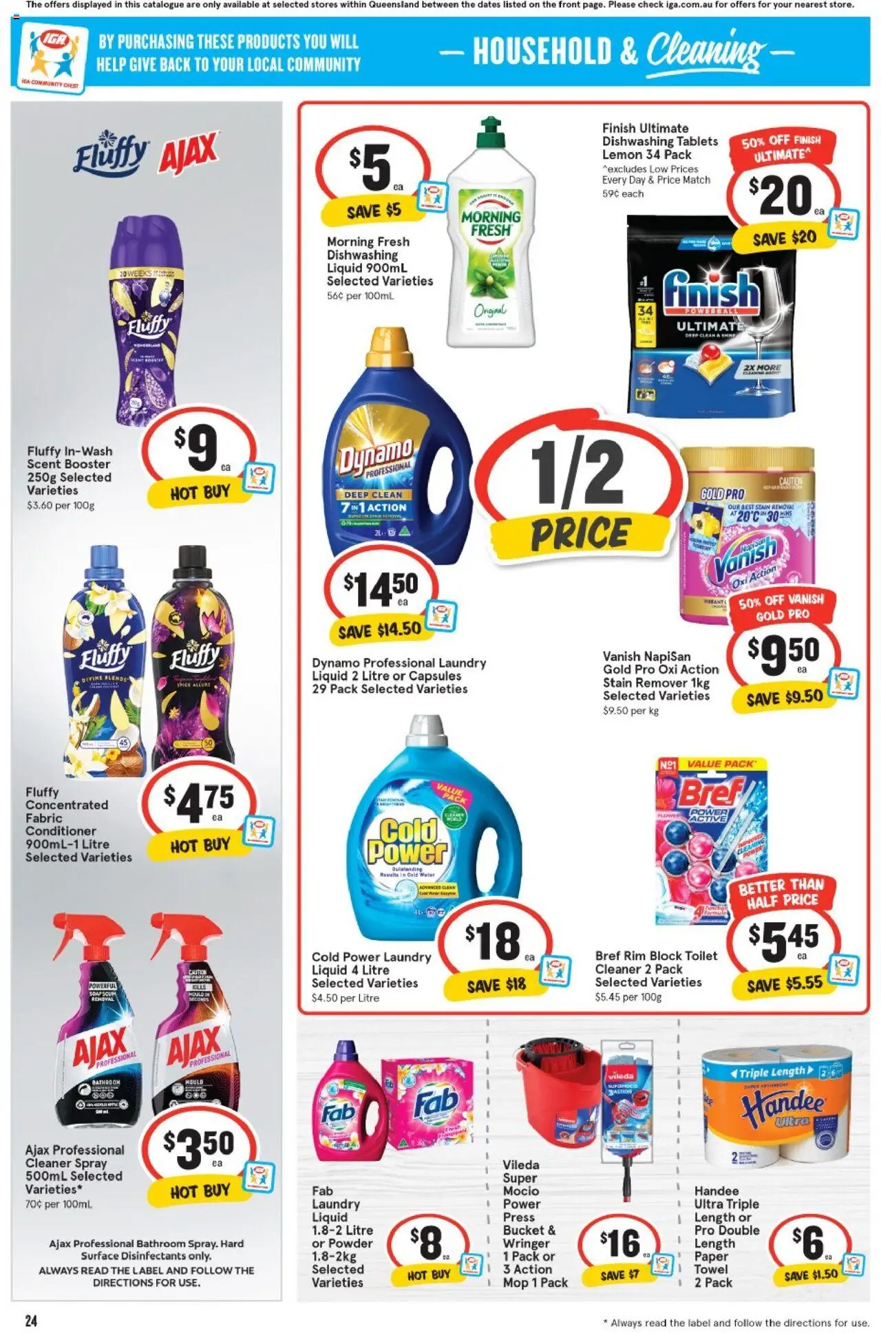 IGA catalogue - valid from 13.08.2025 | Page: 25 | Products: Bucket, Mop, Water, Bathroom