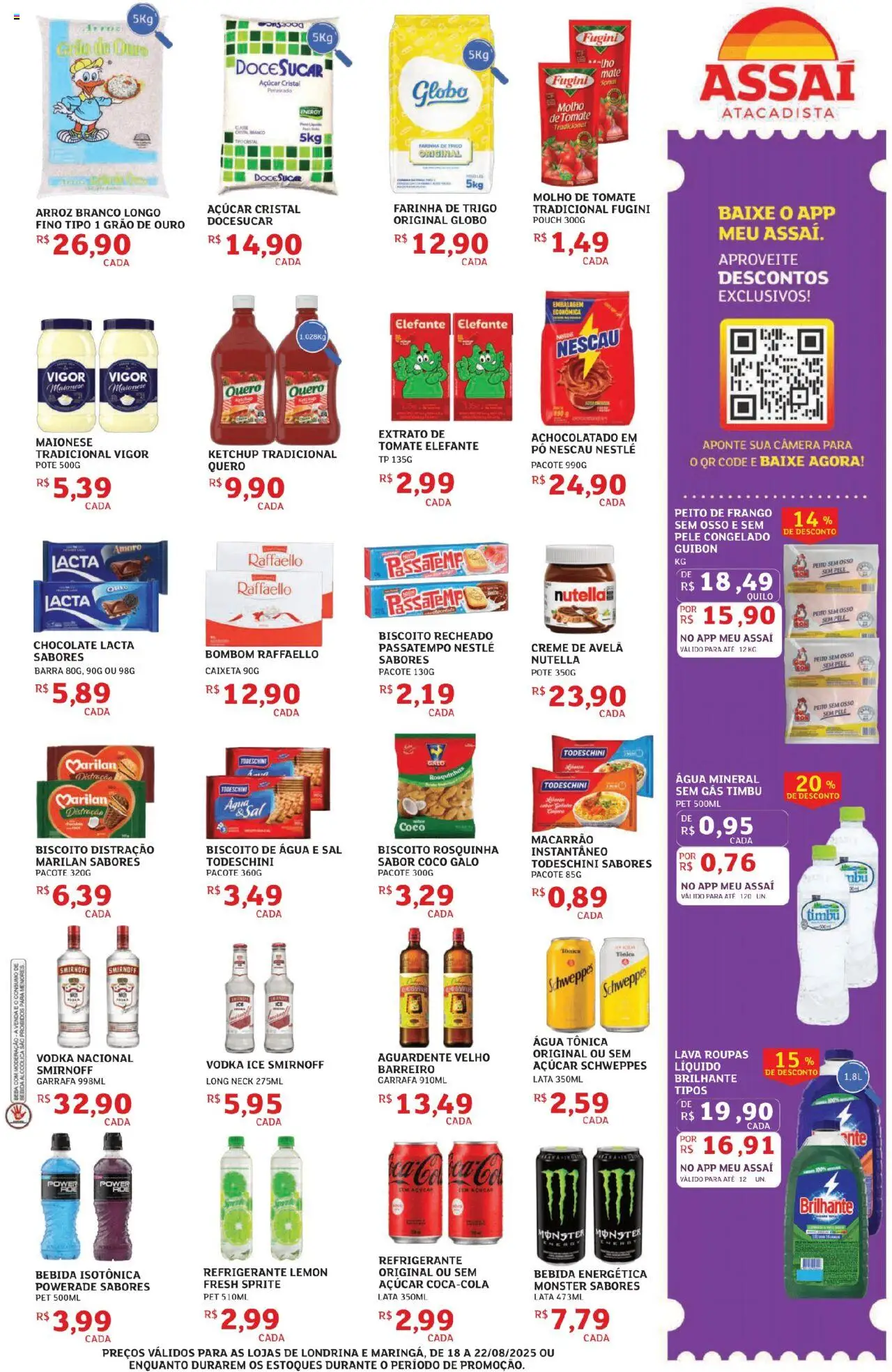 Assaí Atacadista Folheto - válido de 18.08.2025 | Página: 3 | Produtos: Molho de tomate, Vodka, Creme de avelã, Avelã